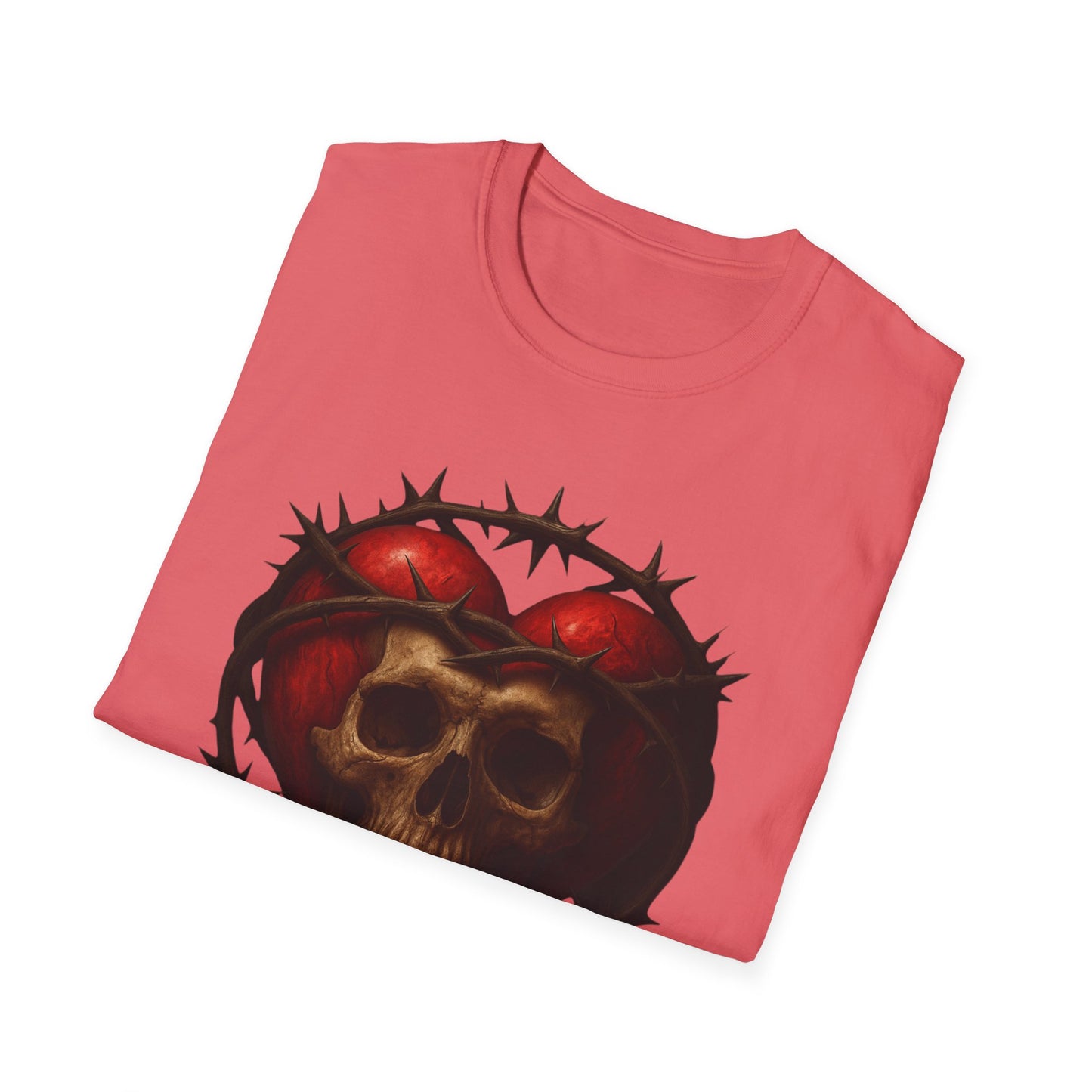 Gothic Heart Skull T-Shirt, Unisex Tee, Alternative Fashion, Edgy Gift, Halloween Outfit, Casual Streetwear