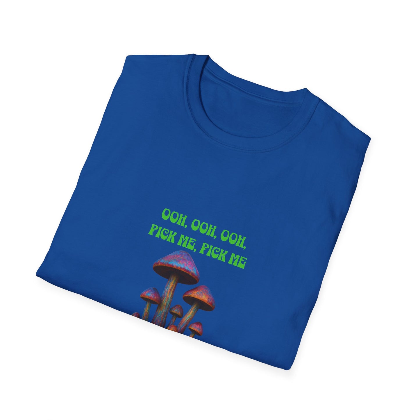Funny Mushroom Unisex Softstyle T-Shirt, Casual Wear, Gift for Friends, Summer Shirt, Great for Festivals, Humor Tee