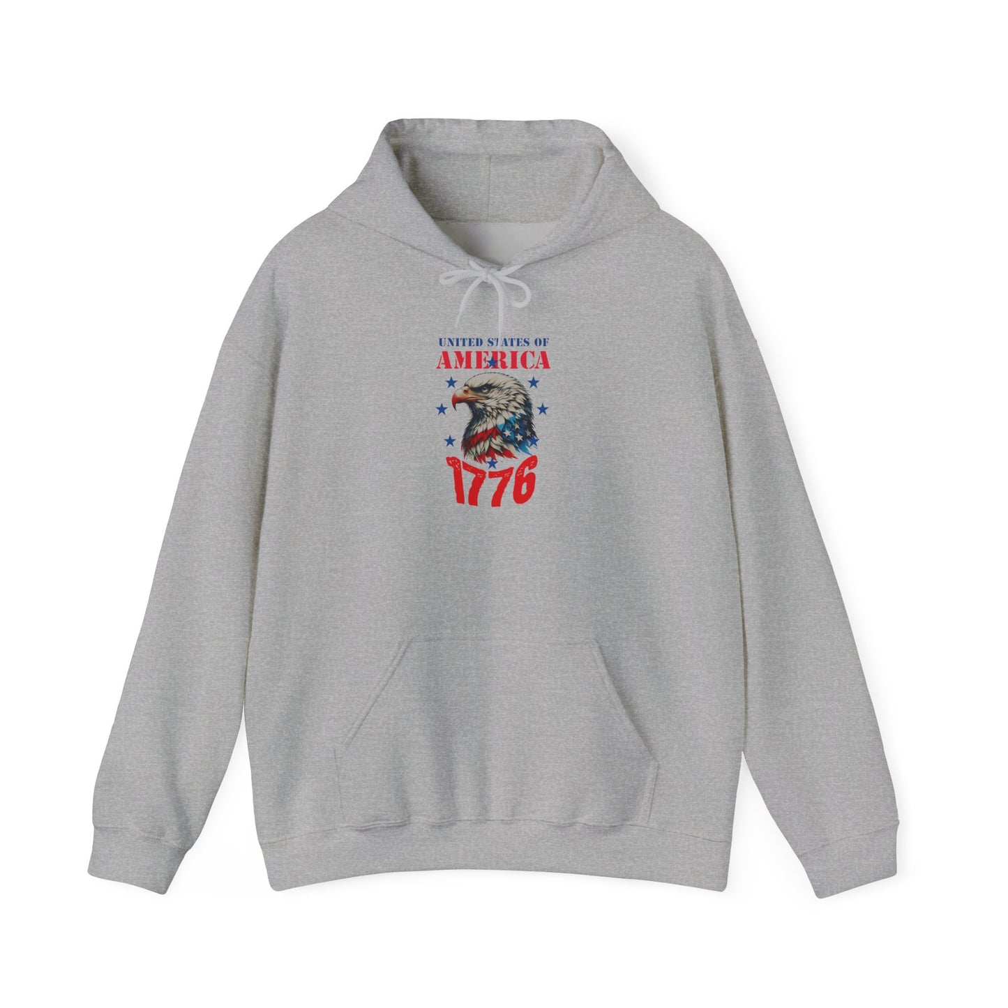 Patriotic Eagle Hoodie - USA 1776 Sweatshirt, Perfect for Independence Day, Thanksgiving, Gift for Veterans, Casual Wear