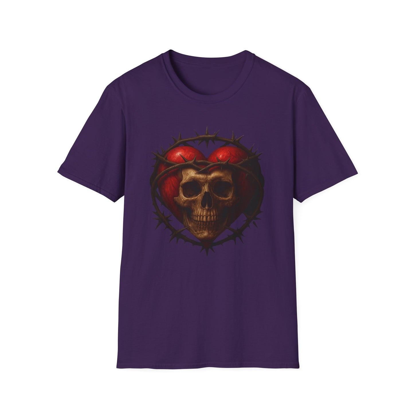 Gothic Heart Skull T-Shirt, Unisex Tee, Alternative Fashion, Edgy Gift, Halloween Outfit, Casual Streetwear
