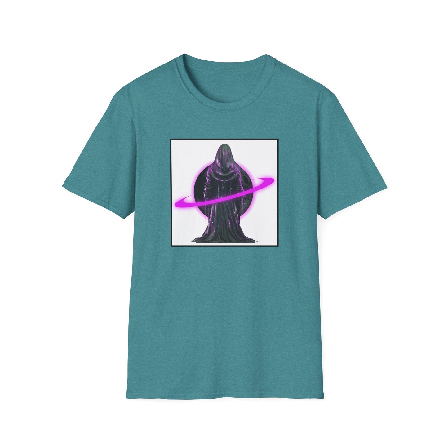 Cosmic Vibe Unisex Softstyle T-Shirt - Celestial Graphic Tee, Space Lover's Gift, Retro Aesthetic Shirt, Festival Wear, Geeky Apparel