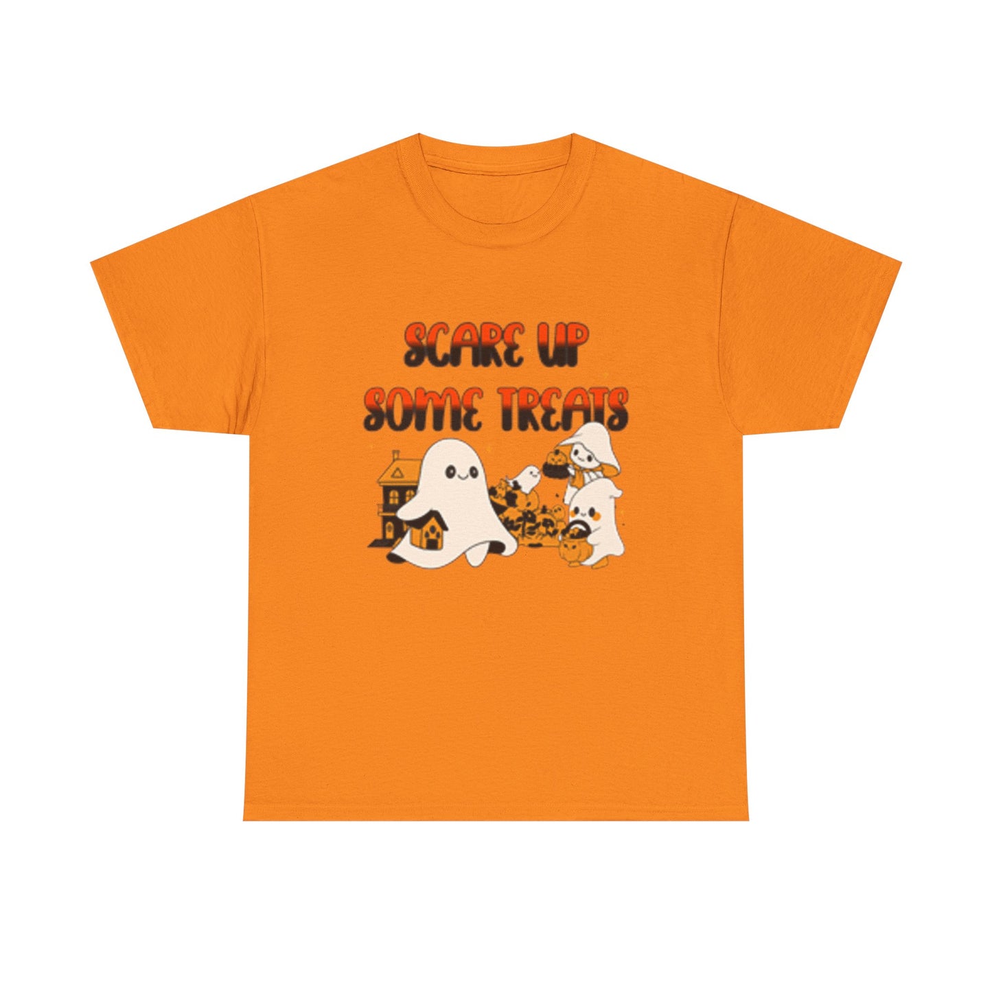 Halloween Ghost Treats Tee, Spooky Festive Shirt, Unisex Cotton T-Shirt, Fall Apparel, Trick or Treat Shirt
