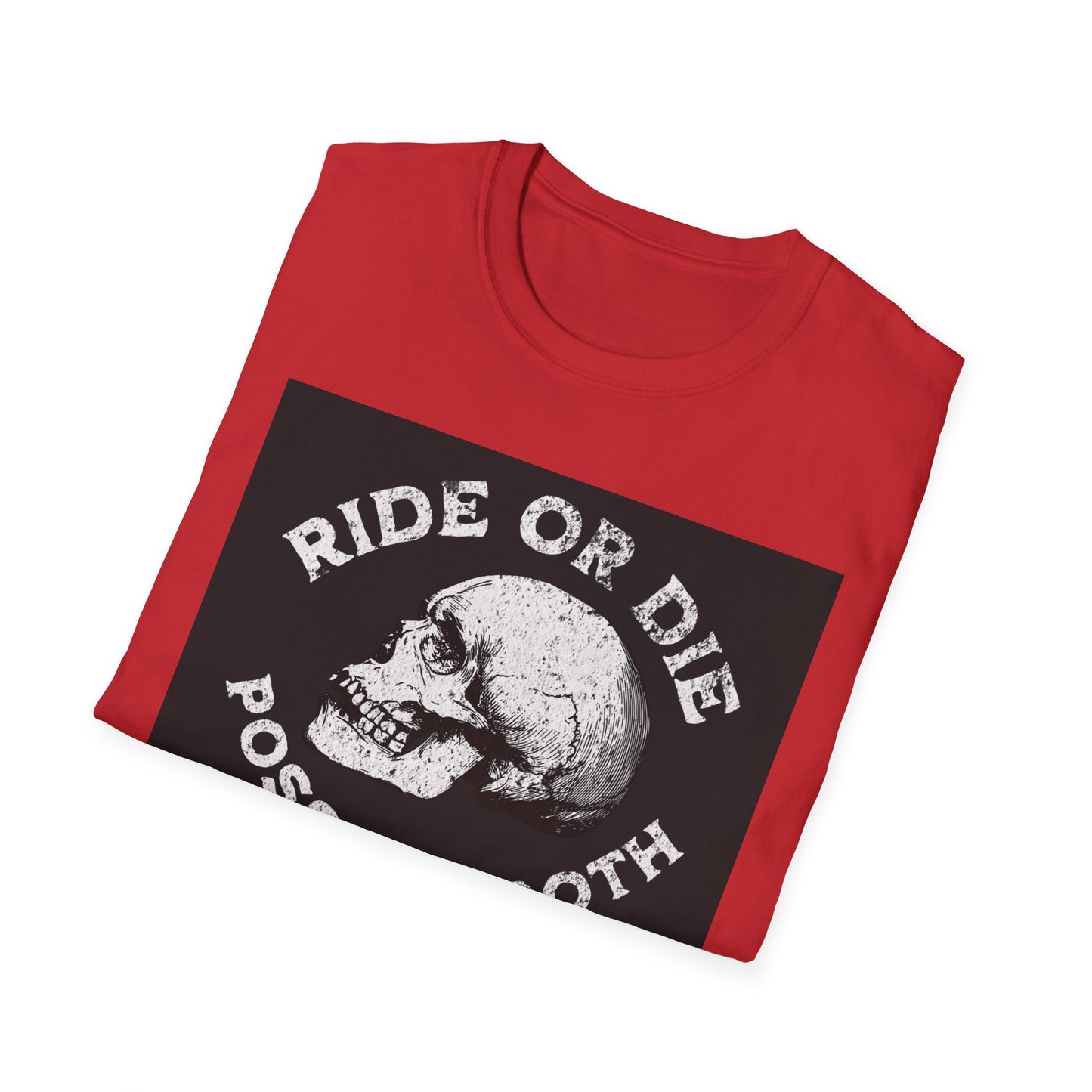 Ride or Die Skull T-Shirt | Edgy Graphic Tee, Unisex Casual Wear, Perfect Gift for Bikers, Halloween Top, Streetwear Style
