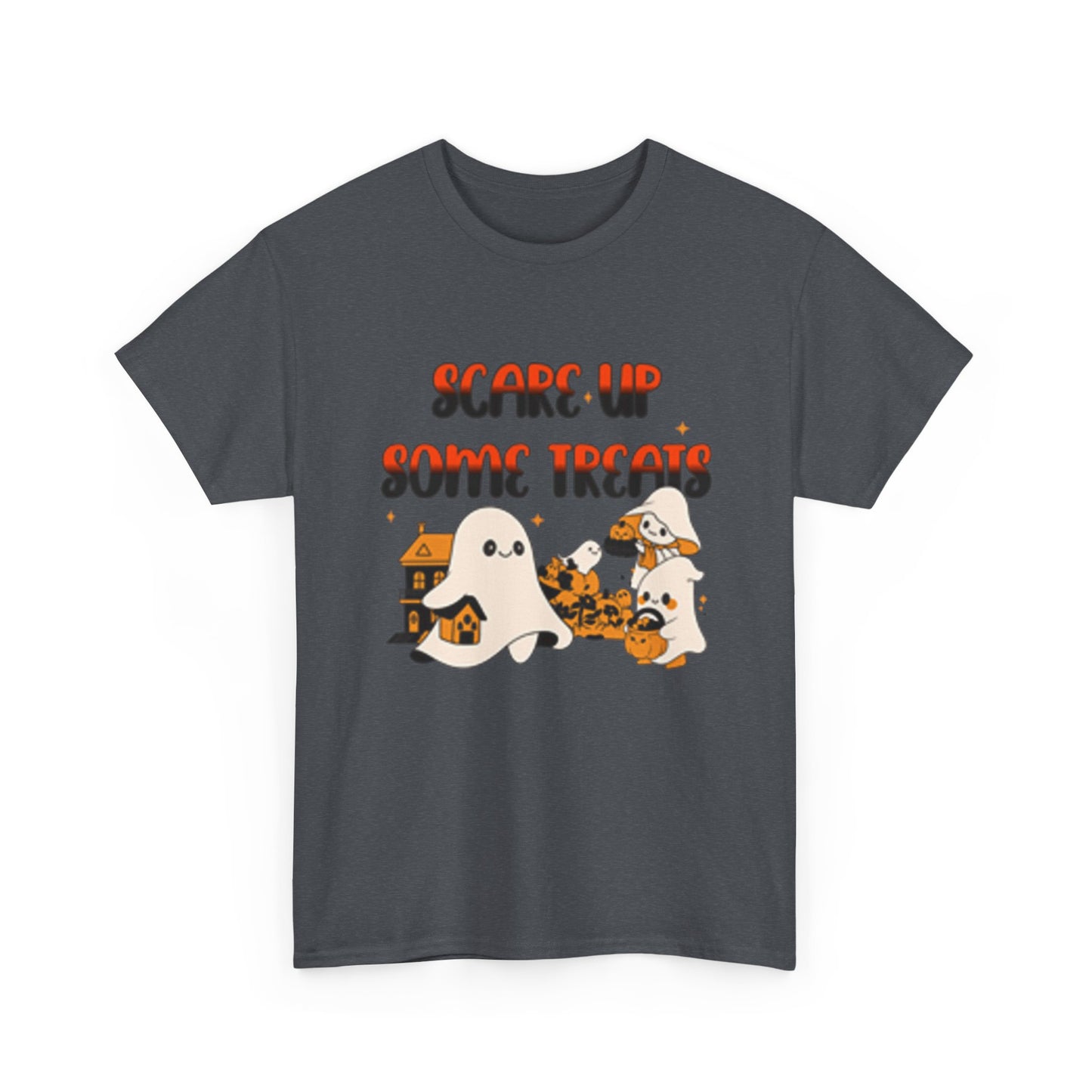 Halloween Ghost Treats Tee, Spooky Festive Shirt, Unisex Cotton T-Shirt, Fall Apparel, Trick or Treat Shirt
