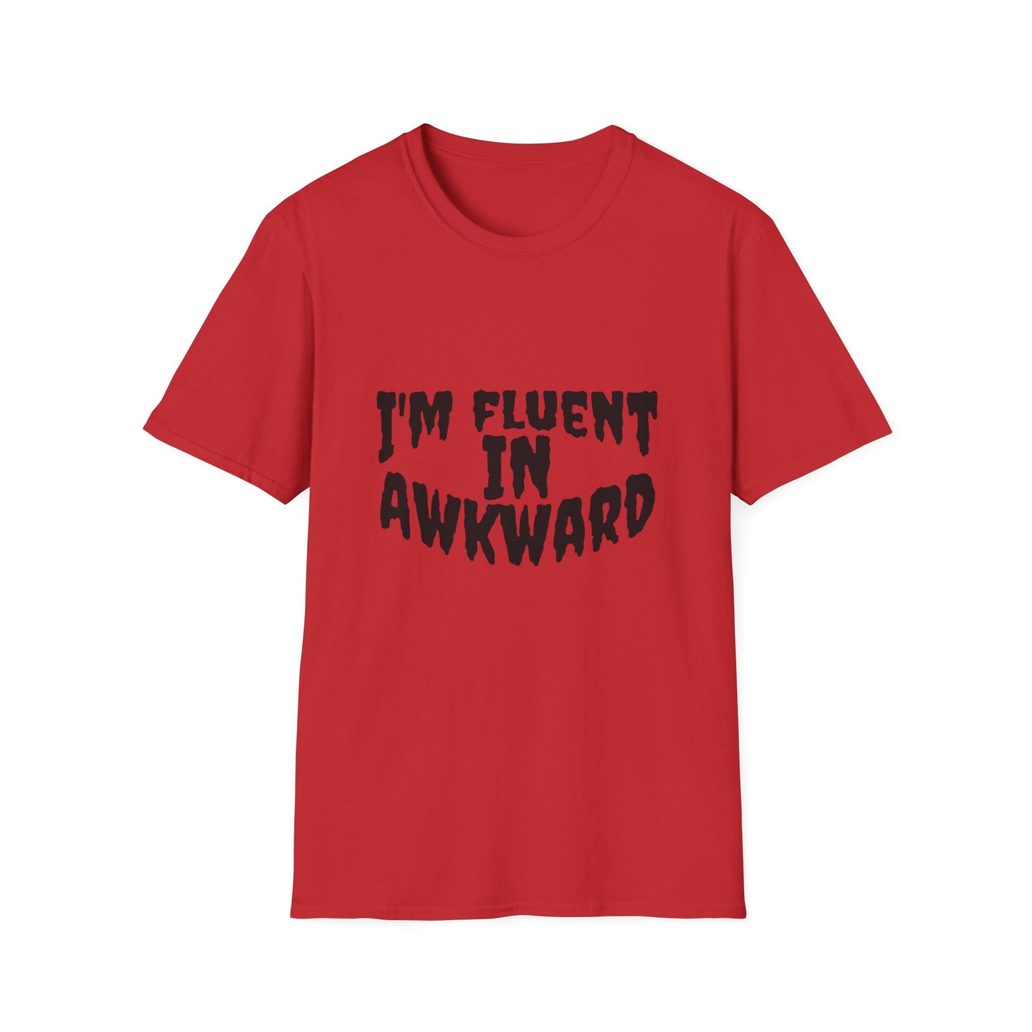 Fluent in Awkward Unisex Softstyle T-Shirt | Funny Graphic Tee, Casual Wear, Gift for Friends, Memes, Humor Apparel
