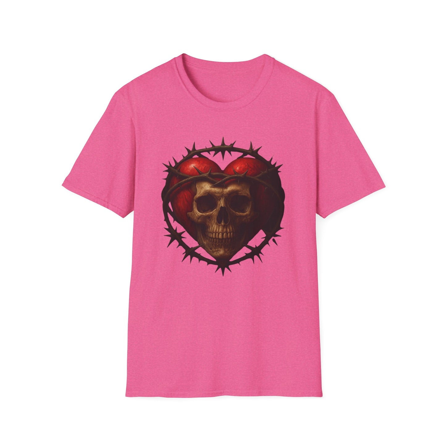 Gothic Heart Skull T-Shirt, Unisex Tee, Alternative Fashion, Edgy Gift, Halloween Outfit, Casual Streetwear