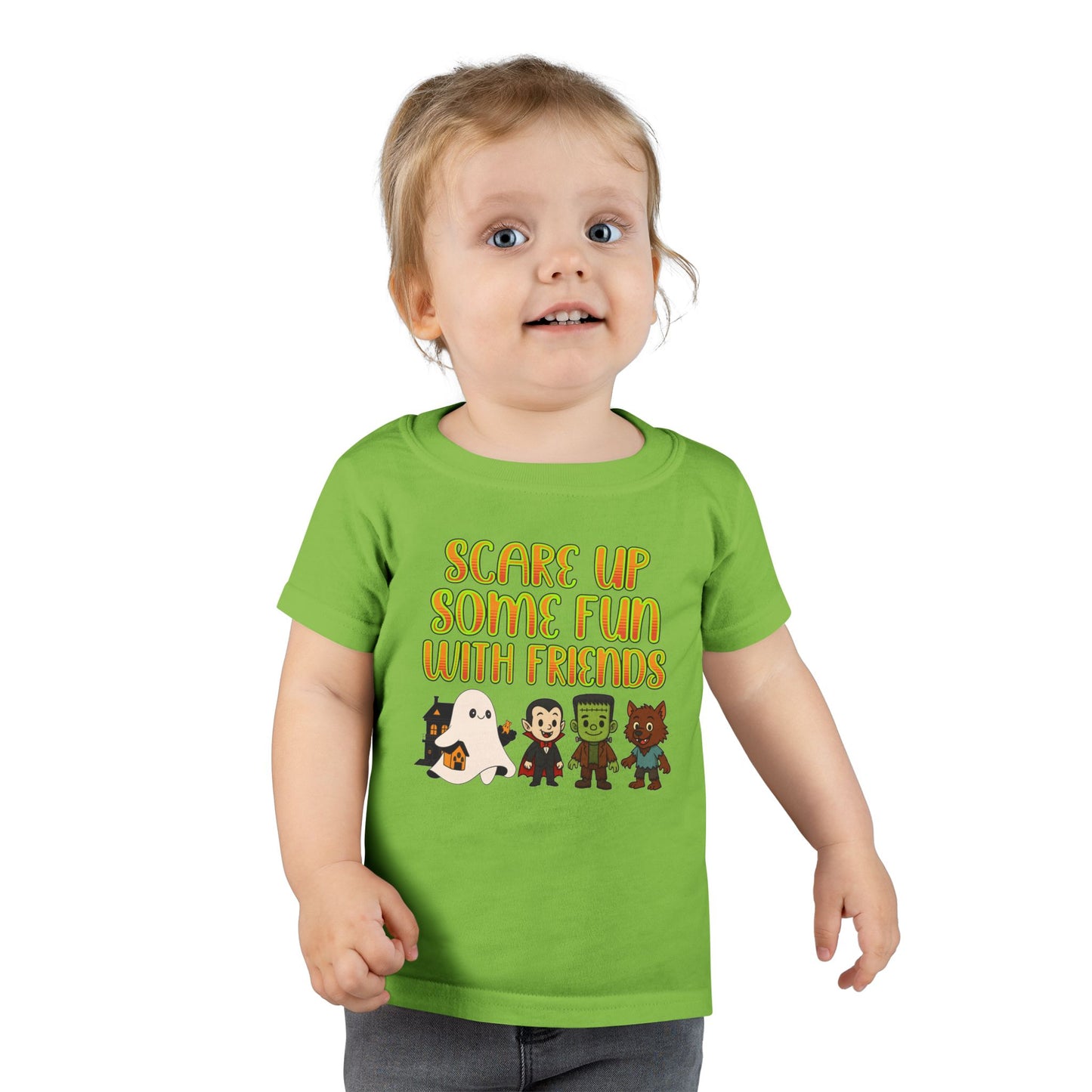 Toddler Halloween T-shirt, Fun Ghost & Monster Design, Kids Costume Shirt, Perfect for Halloween Parties, Spooky Playdates
