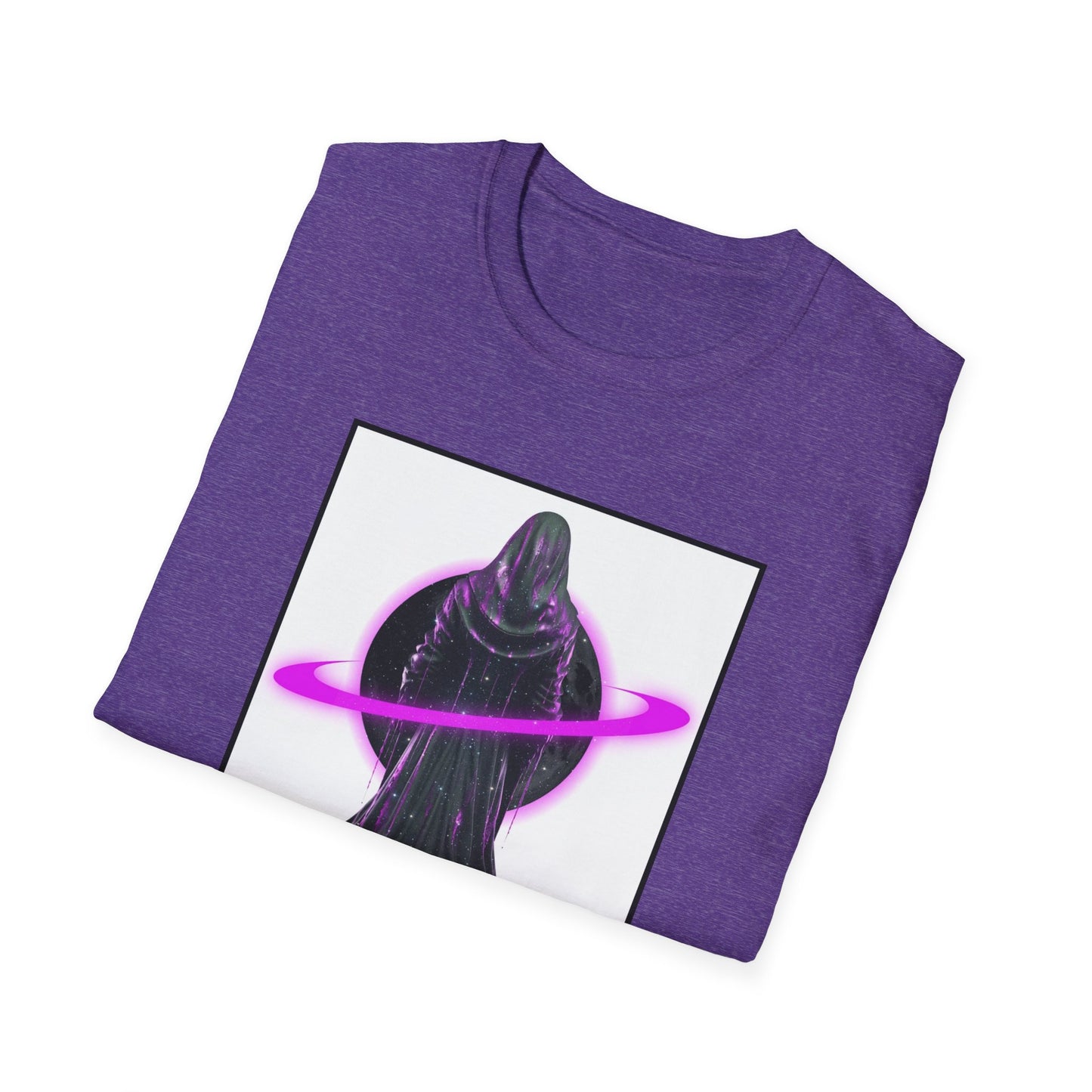 Cosmic Vibe Unisex Softstyle T-Shirt - Celestial Graphic Tee, Space Lover's Gift, Retro Aesthetic Shirt, Festival Wear, Geeky Apparel