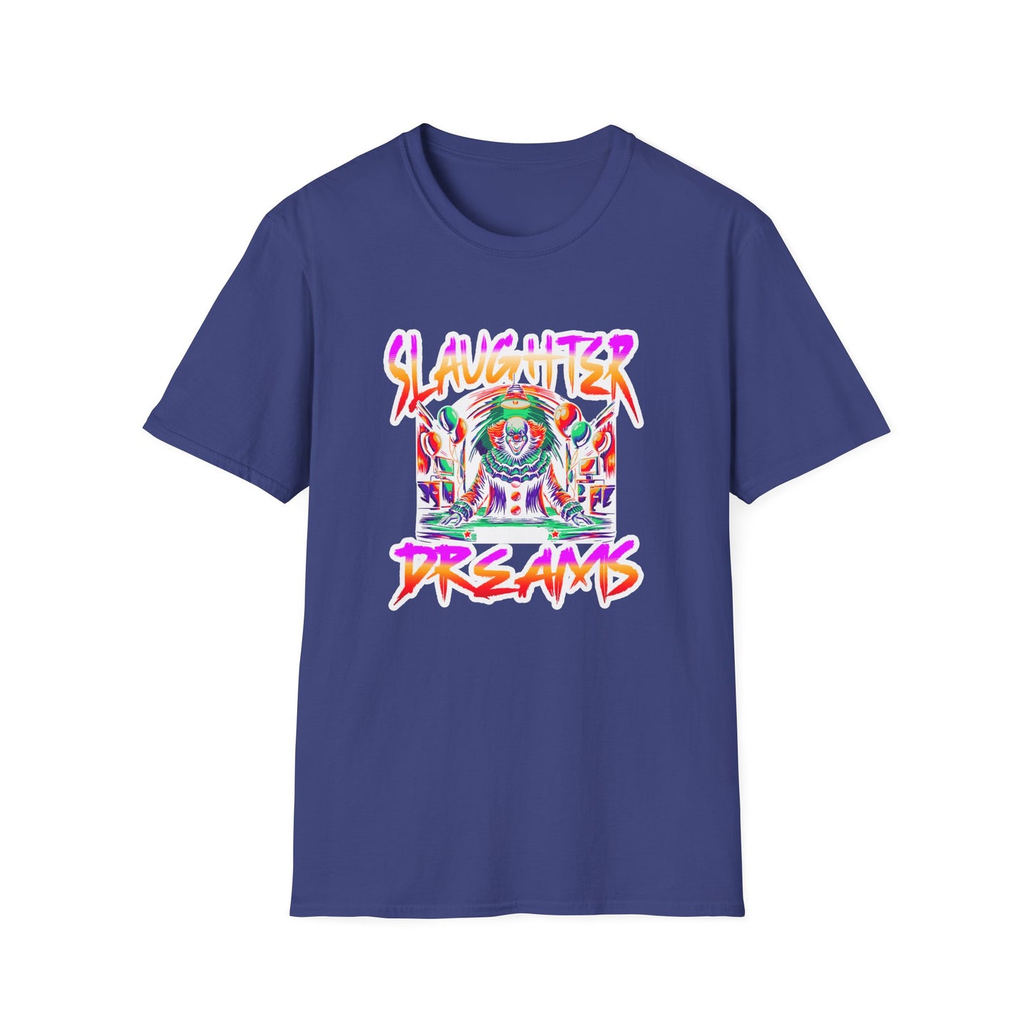 Colorful Graphic Tee - Slaughter Dreams, Unisex T-Shirt for Festivals, Edgy Summer Wear, Unique Gift, Streetwear Fashion