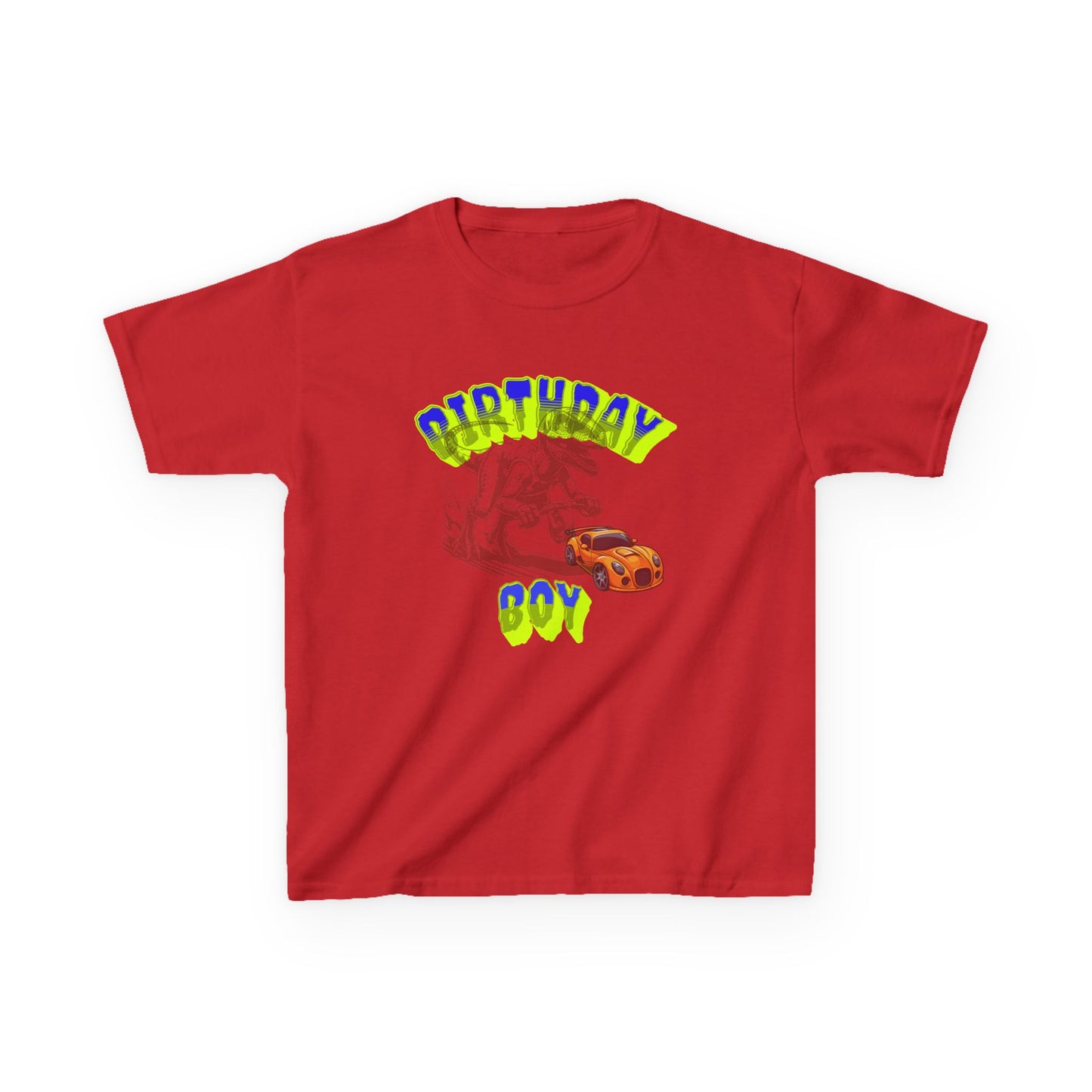 Birthday Boy Kids Tee, Fun Birthday Gift, Cool Graphic Tee, Casual Kids Clothing, Race Car Design Shirt, Dinosaur design