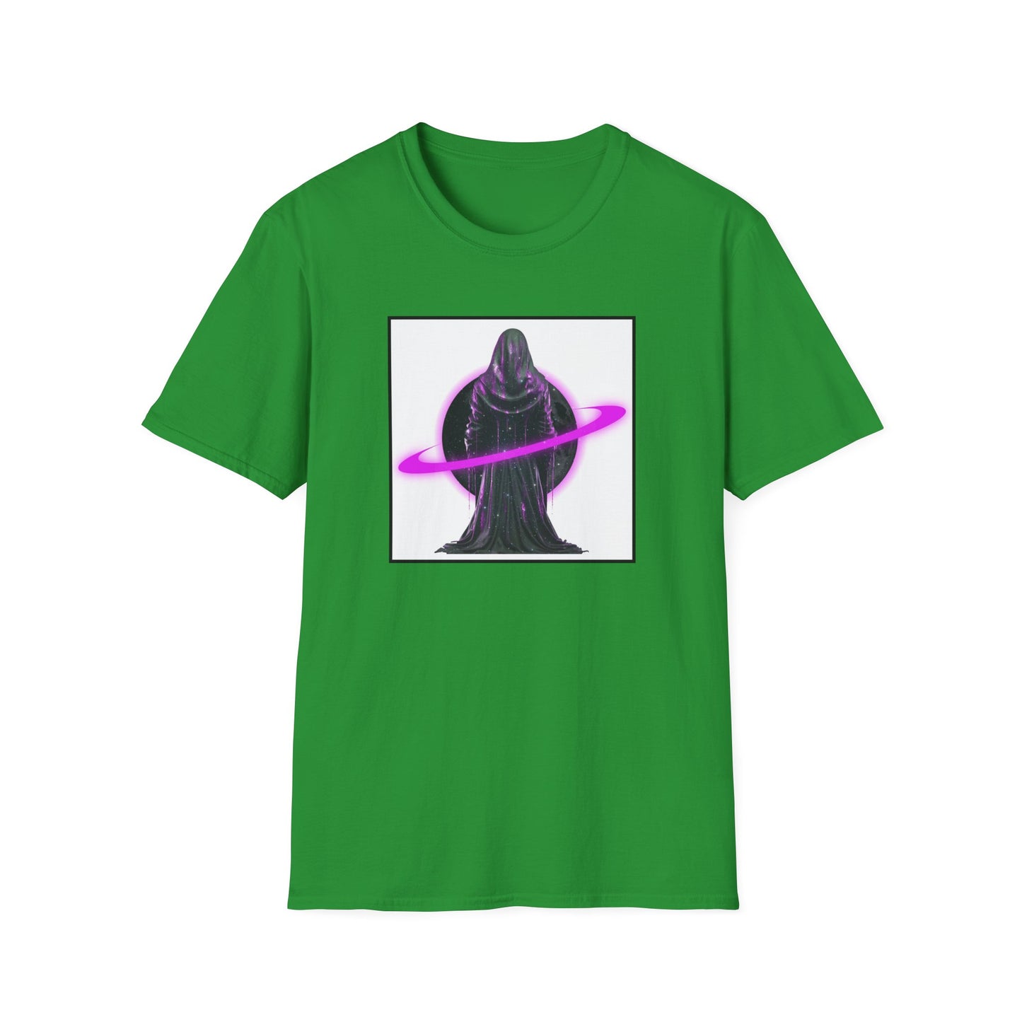 Cosmic Vibe Unisex Softstyle T-Shirt - Celestial Graphic Tee, Space Lover's Gift, Retro Aesthetic Shirt, Festival Wear, Geeky Apparel