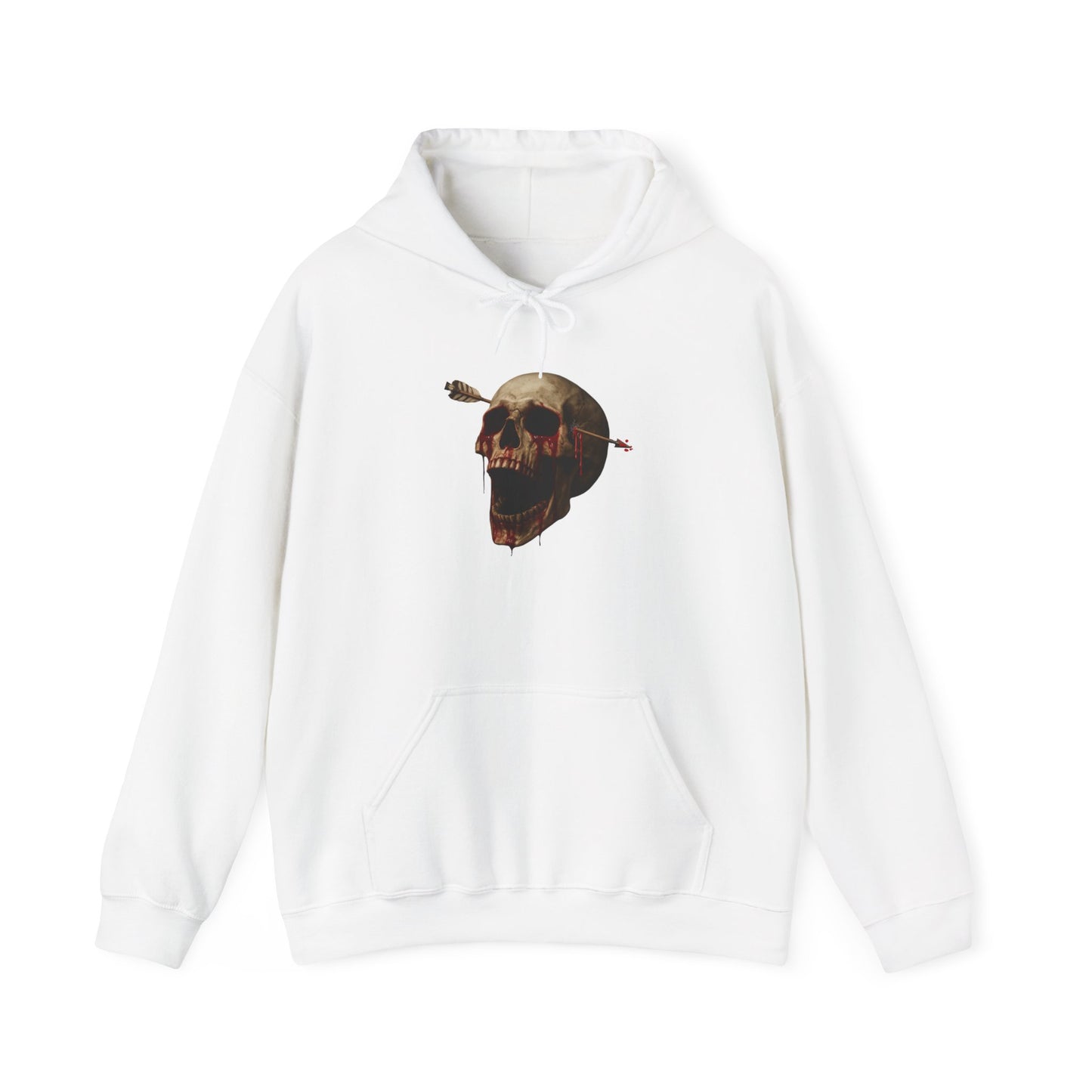 Skull Art Hoodie - Unisex Heavy Blend Sweatshirt, Grunge Style, Streetwear Apparel, Halloween Fashion, Unique Gift Idea