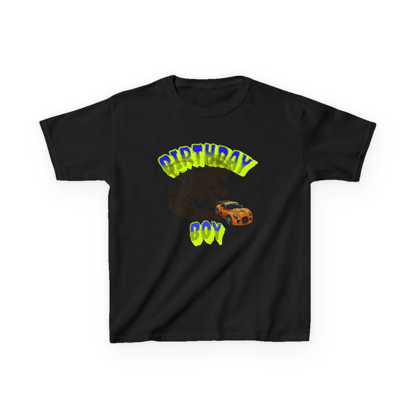 Birthday Boy Kids Tee, Fun Birthday Gift, Cool Graphic Tee, Casual Kids Clothing, Race Car Design Shirt, Dinosaur design