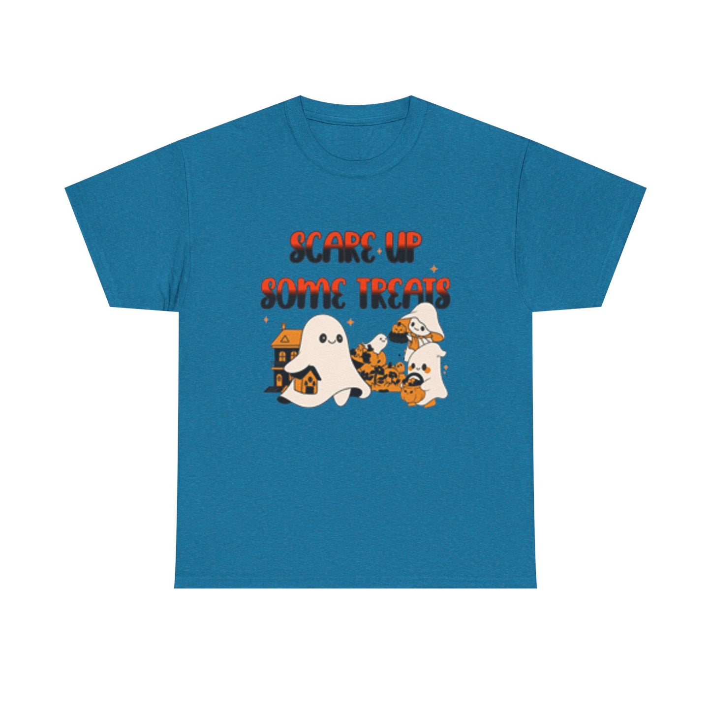 Halloween Ghost Treats Tee, Spooky Festive Shirt, Unisex Cotton T-Shirt, Fall Apparel, Trick or Treat Shirt