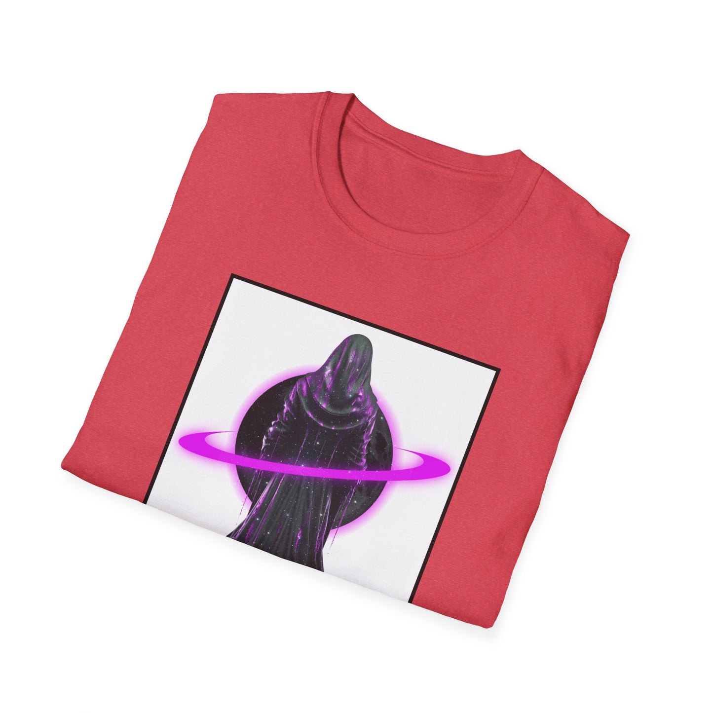 Cosmic Vibe Unisex Softstyle T-Shirt - Celestial Graphic Tee, Space Lover's Gift, Retro Aesthetic Shirt, Festival Wear, Geeky Apparel