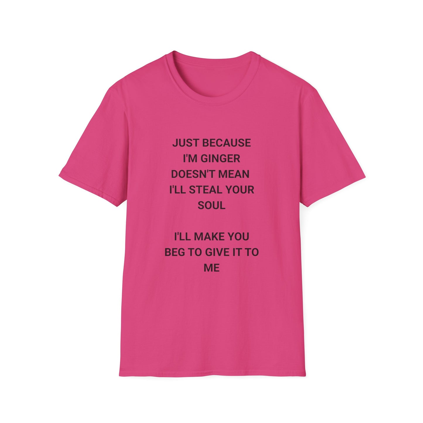 Whimsical Quote T-Shirt for Gingers, Funny Soul Stealer Tee, Unisex Softstyle Shirt, Casual Gift, Humor Apparel, Quirky Fashion