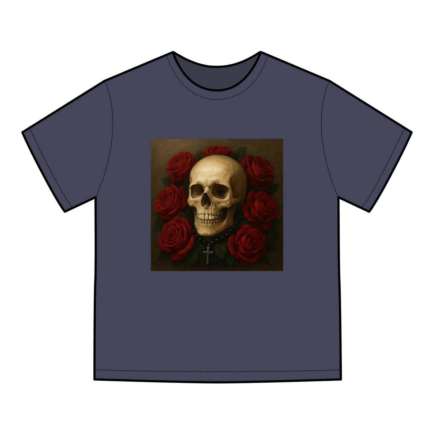 Skull & Roses T-Shirt for Everyday Style, Comfortable Tee for Gift, Festival Wear, Unisex Apparel, Graphic Tee