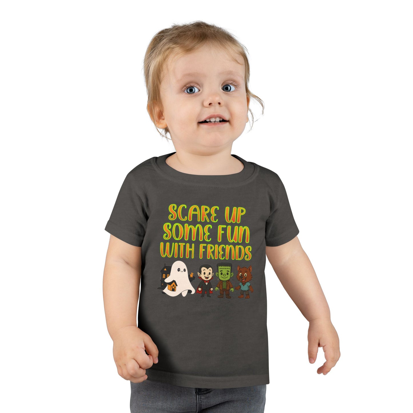 Toddler Halloween T-shirt, Fun Ghost & Monster Design, Kids Costume Shirt, Perfect for Halloween Parties, Spooky Playdates