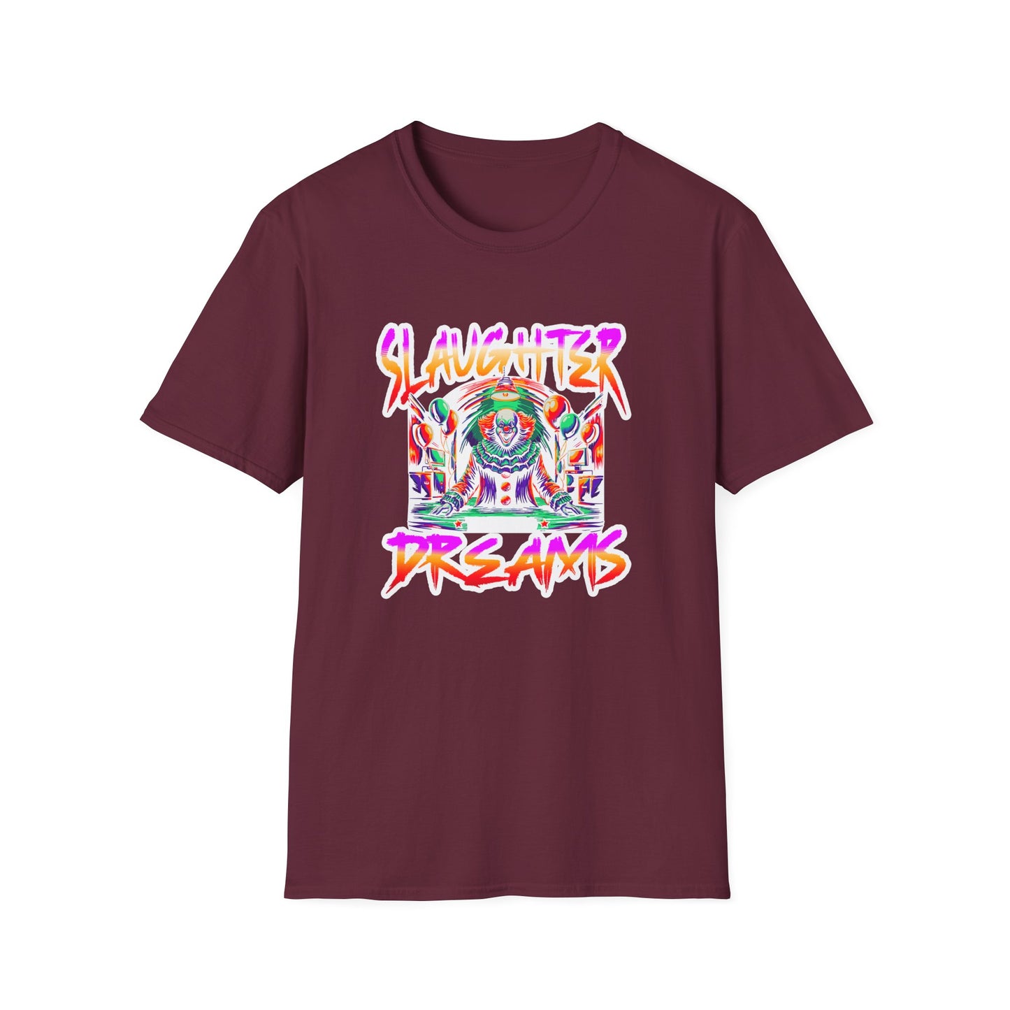 Colorful Graphic Tee - Slaughter Dreams, Unisex T-Shirt for Festivals, Edgy Summer Wear, Unique Gift, Streetwear Fashion