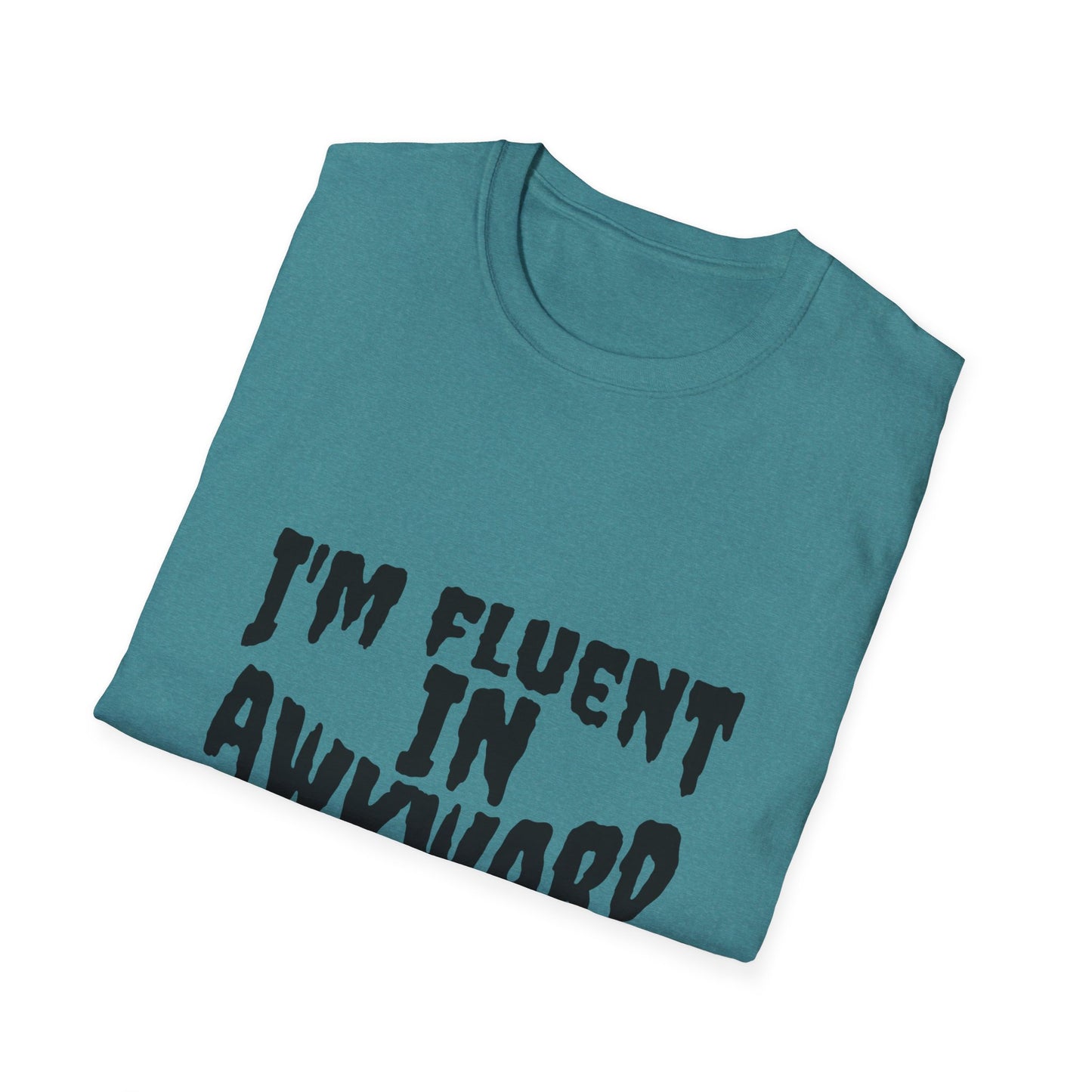 Fluent in Awkward Unisex Softstyle T-Shirt | Funny Graphic Tee, Casual Wear, Gift for Friends, Memes, Humor Apparel