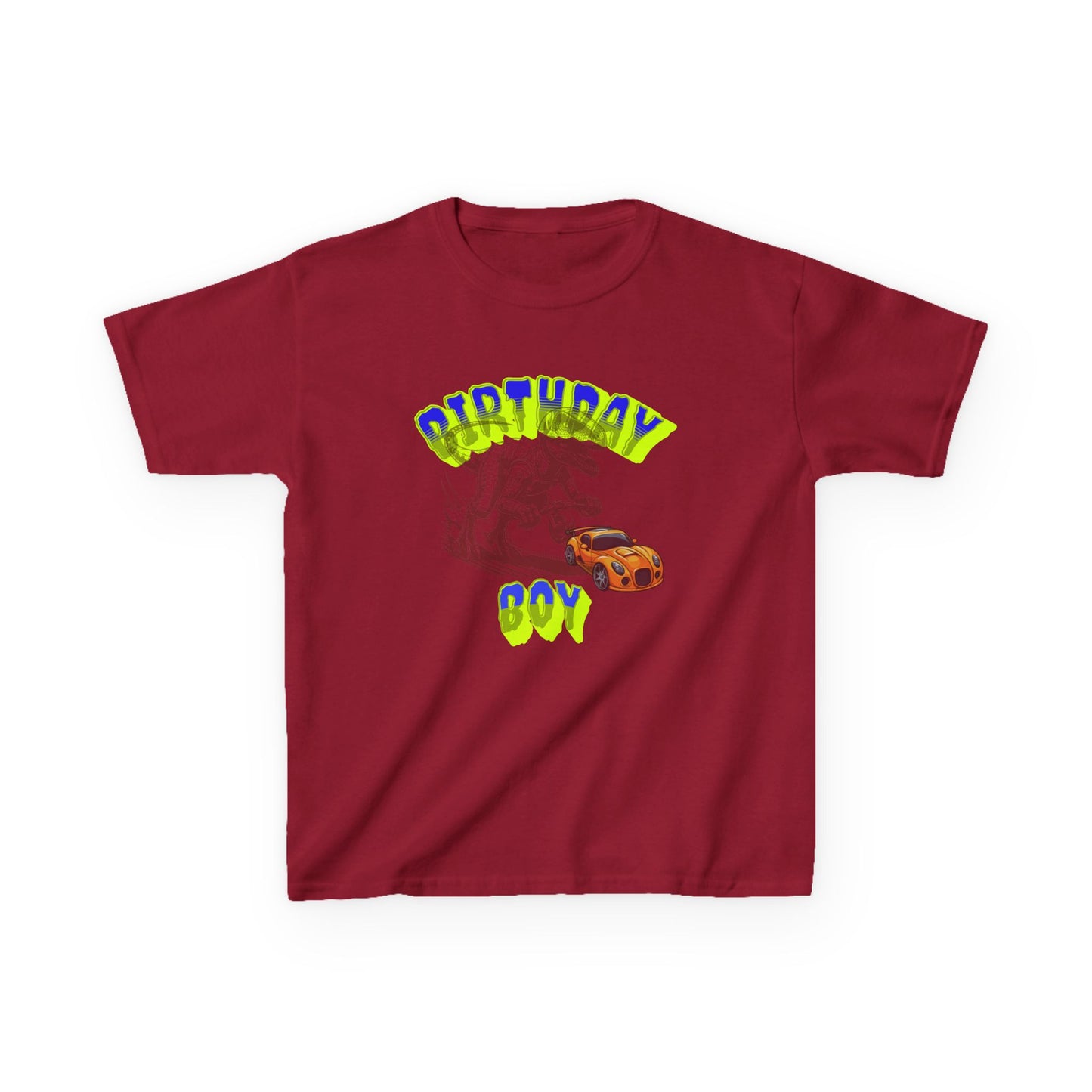 Birthday Boy Kids Tee, Fun Birthday Gift, Cool Graphic Tee, Casual Kids Clothing, Race Car Design Shirt, Dinosaur design