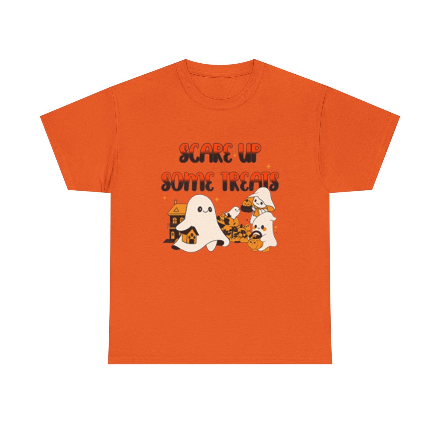Halloween Ghost Treats Tee, Spooky Festive Shirt, Unisex Cotton T-Shirt, Fall Apparel, Trick or Treat Shirt