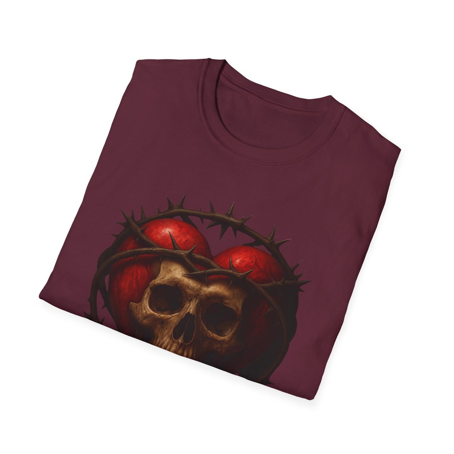 Gothic Heart Skull T-Shirt, Unisex Tee, Alternative Fashion, Edgy Gift, Halloween Outfit, Casual Streetwear