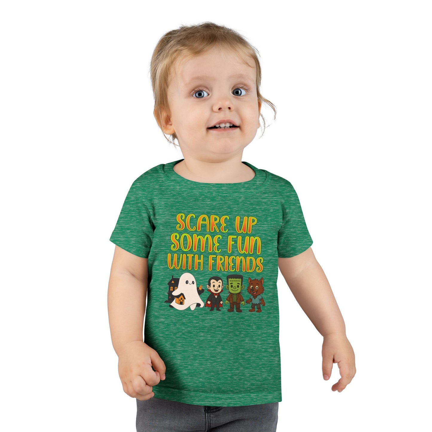 Toddler Halloween T-shirt, Fun Ghost & Monster Design, Kids Costume Shirt, Perfect for Halloween Parties, Spooky Playdates