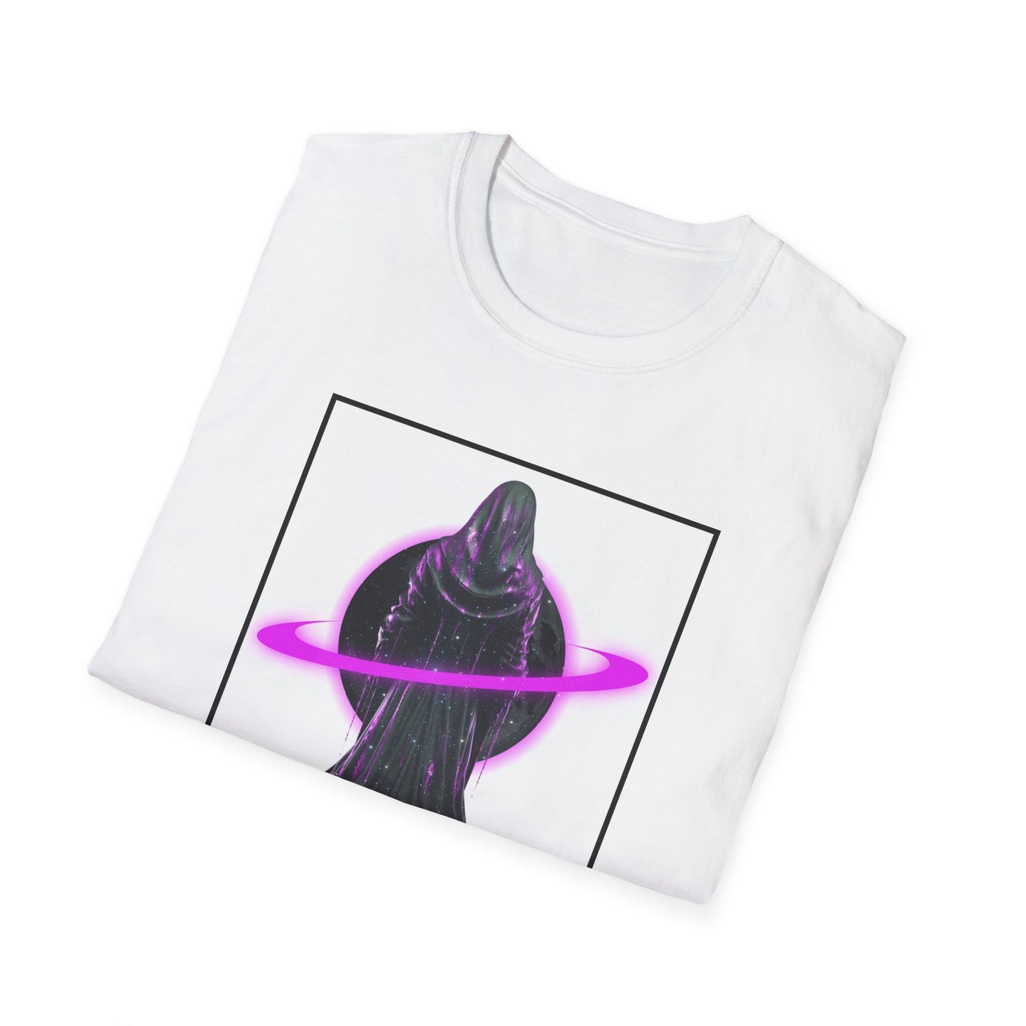 Cosmic Vibe Unisex Softstyle T-Shirt - Celestial Graphic Tee, Space Lover's Gift, Retro Aesthetic Shirt, Festival Wear, Geeky Apparel