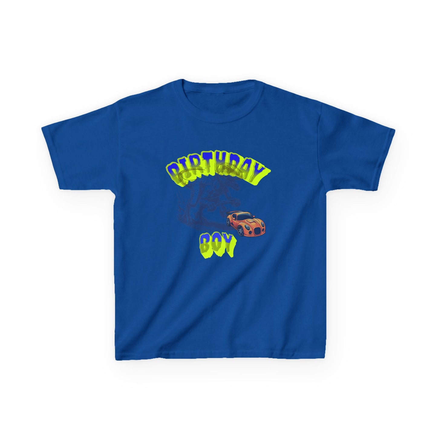 Birthday Boy Kids Tee, Fun Birthday Gift, Cool Graphic Tee, Casual Kids Clothing, Race Car Design Shirt, Dinosaur design