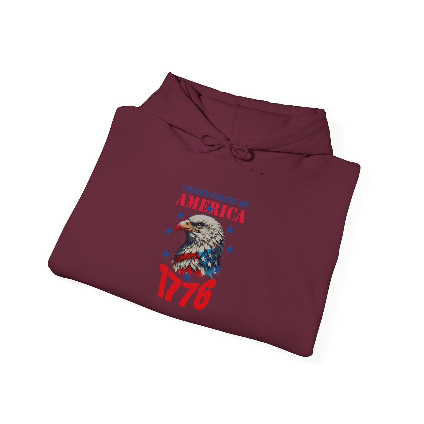 Patriotic Eagle Hoodie - USA 1776 Sweatshirt, Perfect for Independence Day, Thanksgiving, Gift for Veterans, Casual Wear