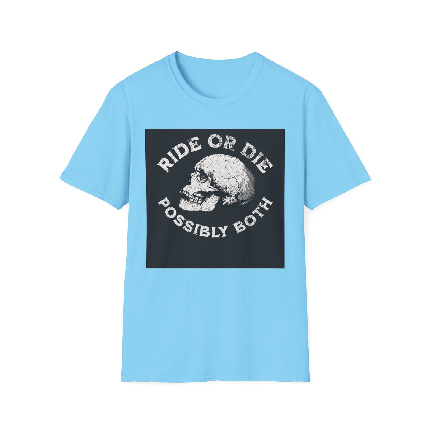 Ride or Die Skull T-Shirt | Edgy Graphic Tee, Unisex Casual Wear, Perfect Gift for Bikers, Halloween Top, Streetwear Style