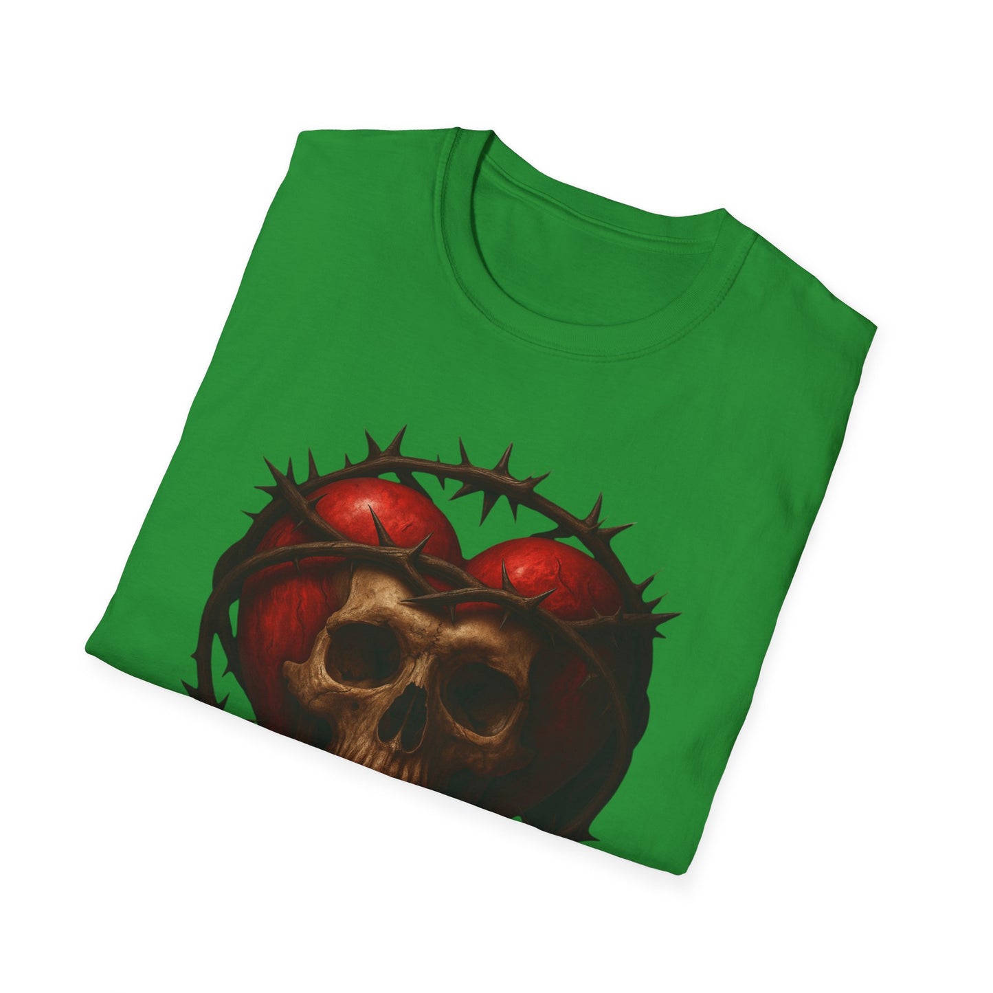 Gothic Heart Skull T-Shirt, Unisex Tee, Alternative Fashion, Edgy Gift, Halloween Outfit, Casual Streetwear