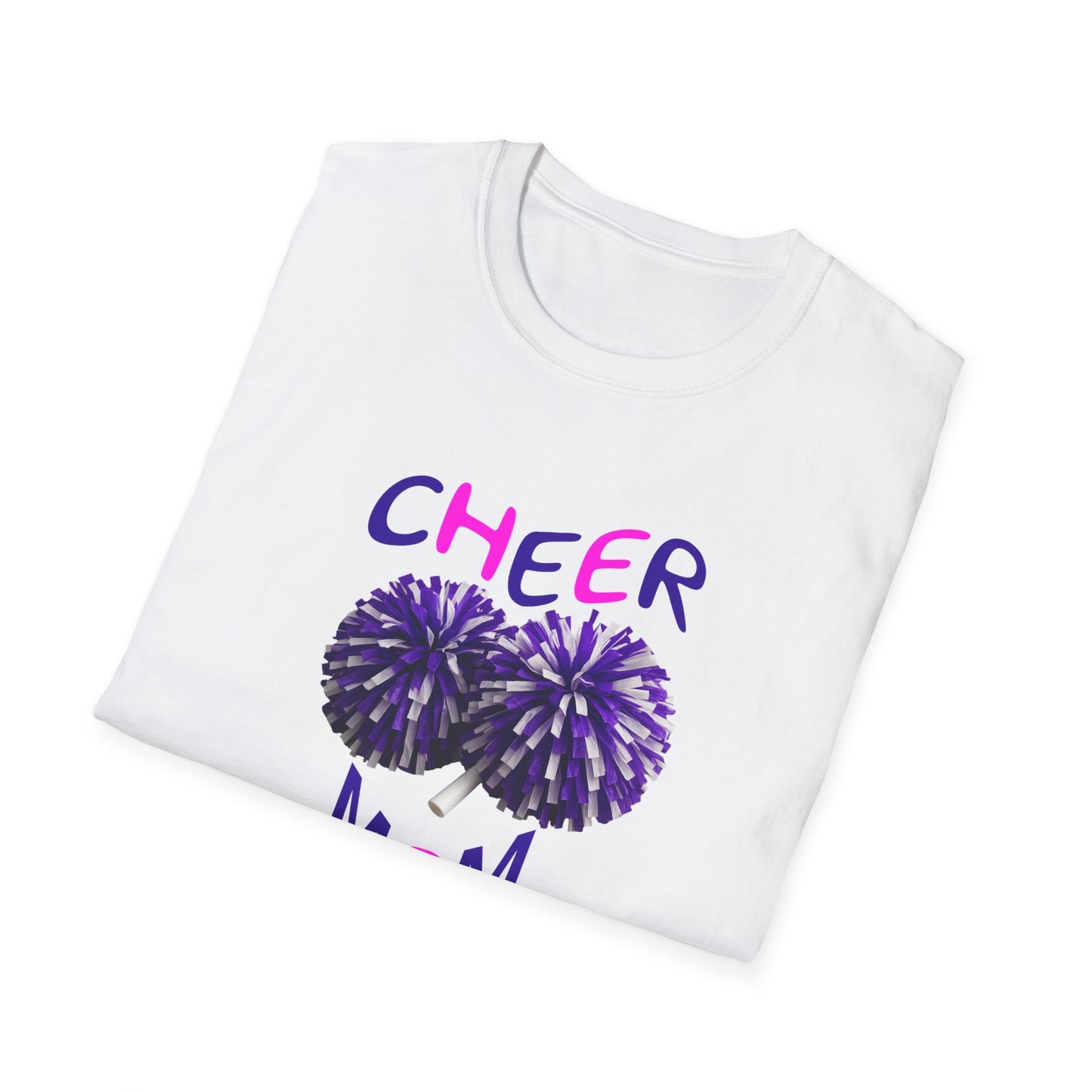 Cheer Mom Unisex Softstyle T-Shirt | Cheerleading Gift, Sportswear, Team Spirit Shirt, Mom Apparel, Fan Merchandise