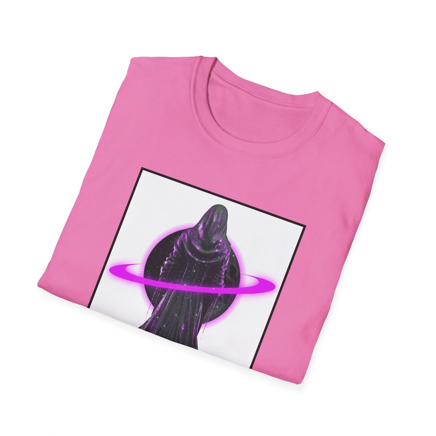 Cosmic Vibe Unisex Softstyle T-Shirt - Celestial Graphic Tee, Space Lover's Gift, Retro Aesthetic Shirt, Festival Wear, Geeky Apparel