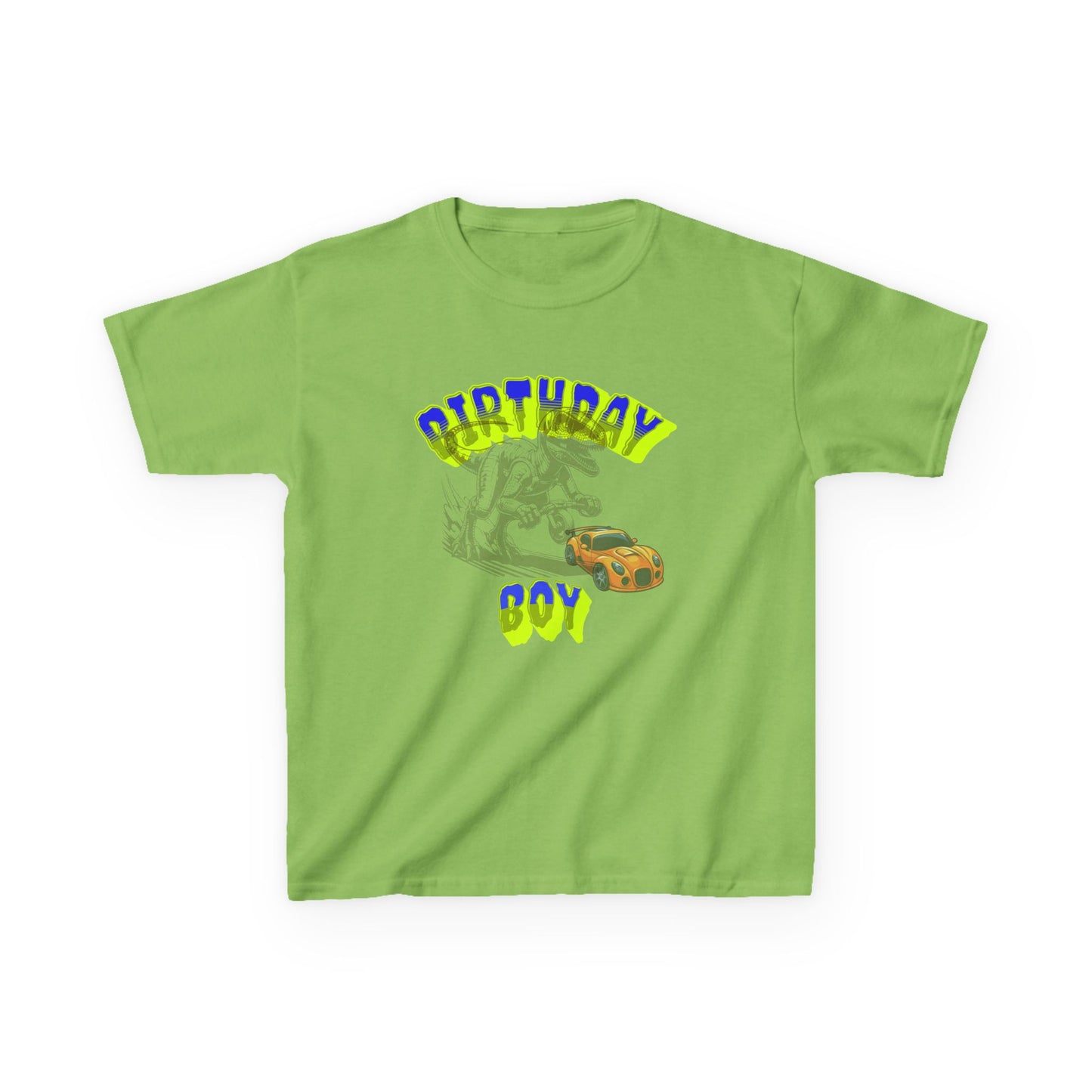 Birthday Boy Kids Tee, Fun Birthday Gift, Cool Graphic Tee, Casual Kids Clothing, Race Car Design Shirt, Dinosaur design