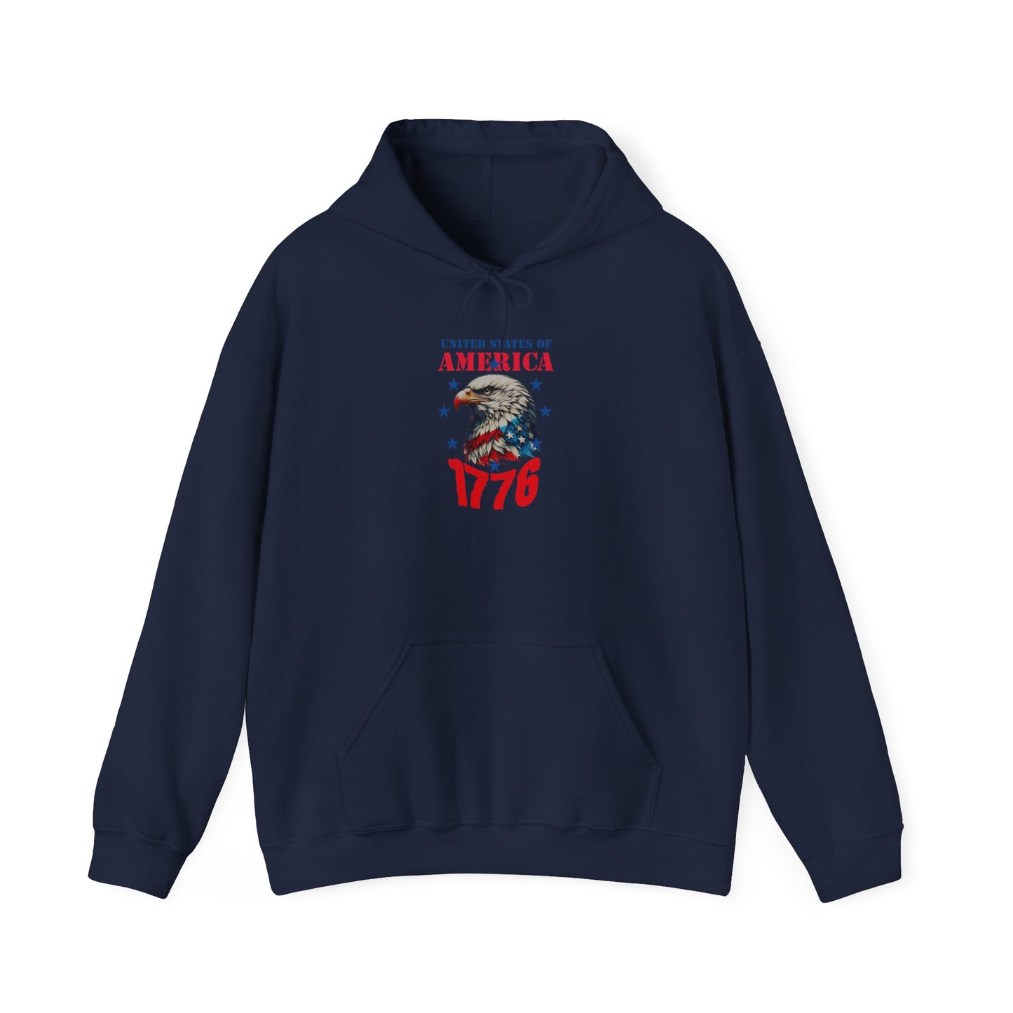 Patriotic Eagle Hoodie - USA 1776 Sweatshirt, Perfect for Independence Day, Thanksgiving, Gift for Veterans, Casual Wear