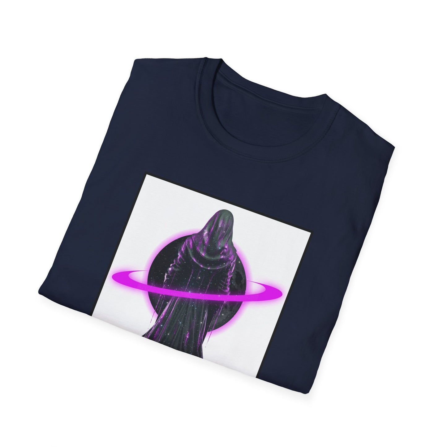 Cosmic Vibe Unisex Softstyle T-Shirt - Celestial Graphic Tee, Space Lover's Gift, Retro Aesthetic Shirt, Festival Wear, Geeky Apparel
