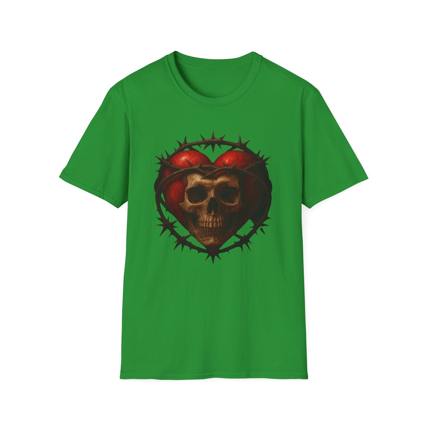 Gothic Heart Skull T-Shirt, Unisex Tee, Alternative Fashion, Edgy Gift, Halloween Outfit, Casual Streetwear
