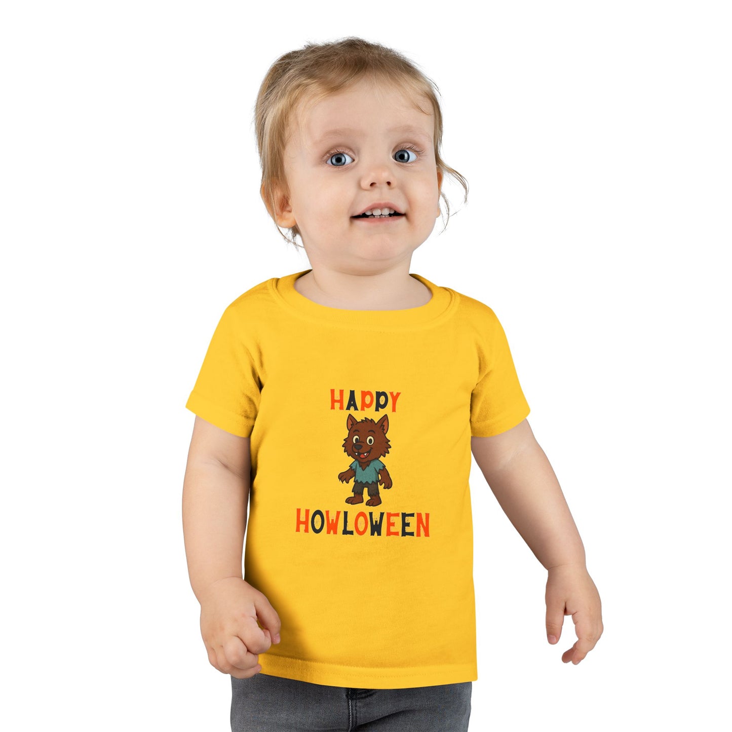 Toddler Halloween T-Shirt, Happy Howloween Kids Tee, Cute Halloween Shirt, Baby Wolf Costume Tee, Toddler Spooky Attire