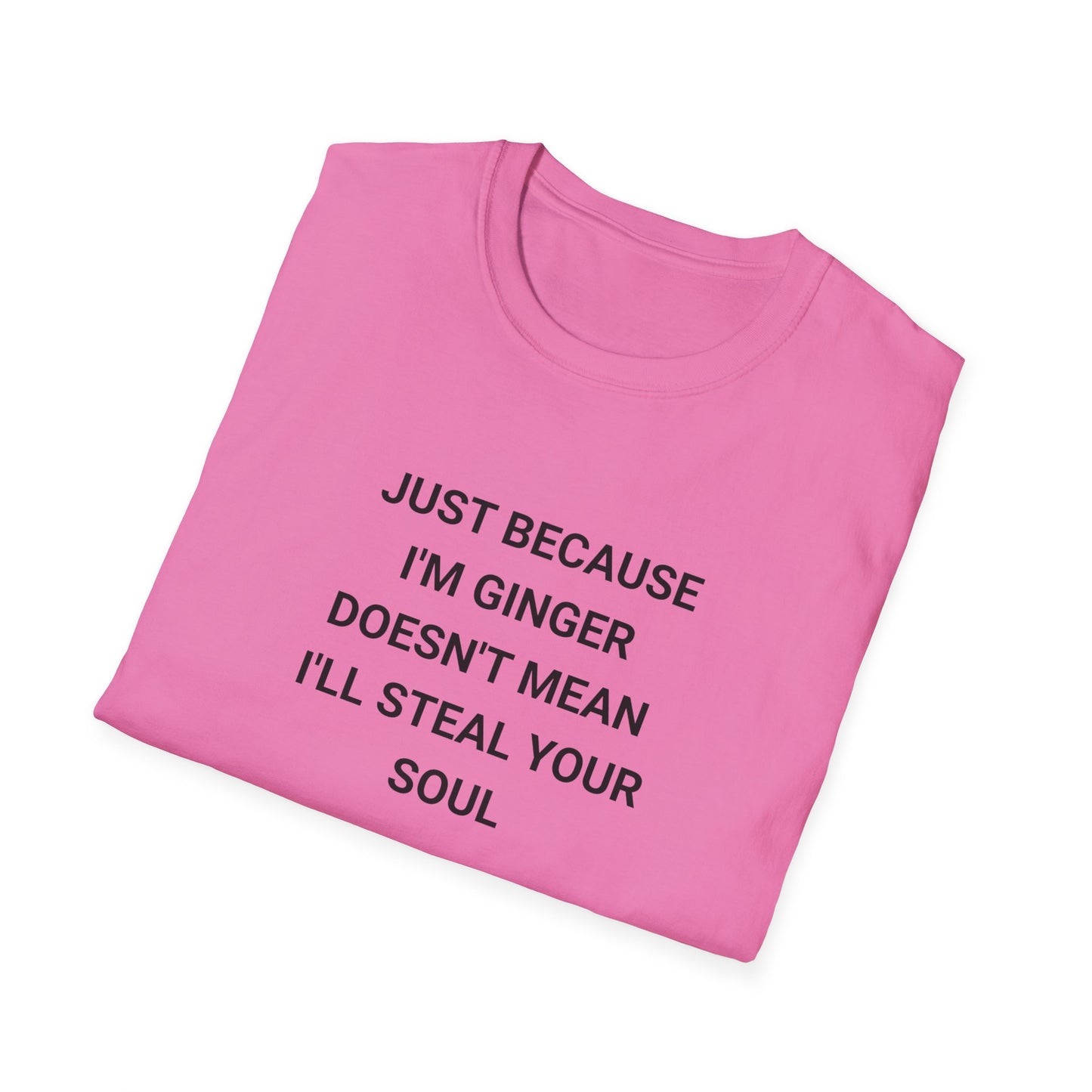 Whimsical Quote T-Shirt for Gingers, Funny Soul Stealer Tee, Unisex Softstyle Shirt, Casual Gift, Humor Apparel, Quirky Fashion