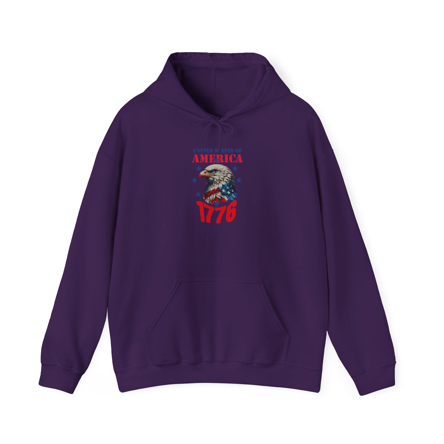 Patriotic Eagle Hoodie - USA 1776 Sweatshirt, Perfect for Independence Day, Thanksgiving, Gift for Veterans, Casual Wear