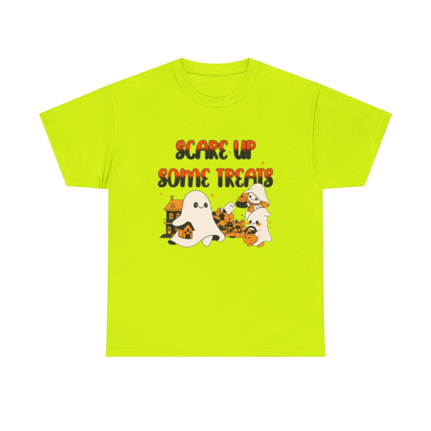 Halloween Ghost Treats Tee, Spooky Festive Shirt, Unisex Cotton T-Shirt, Fall Apparel, Trick or Treat Shirt