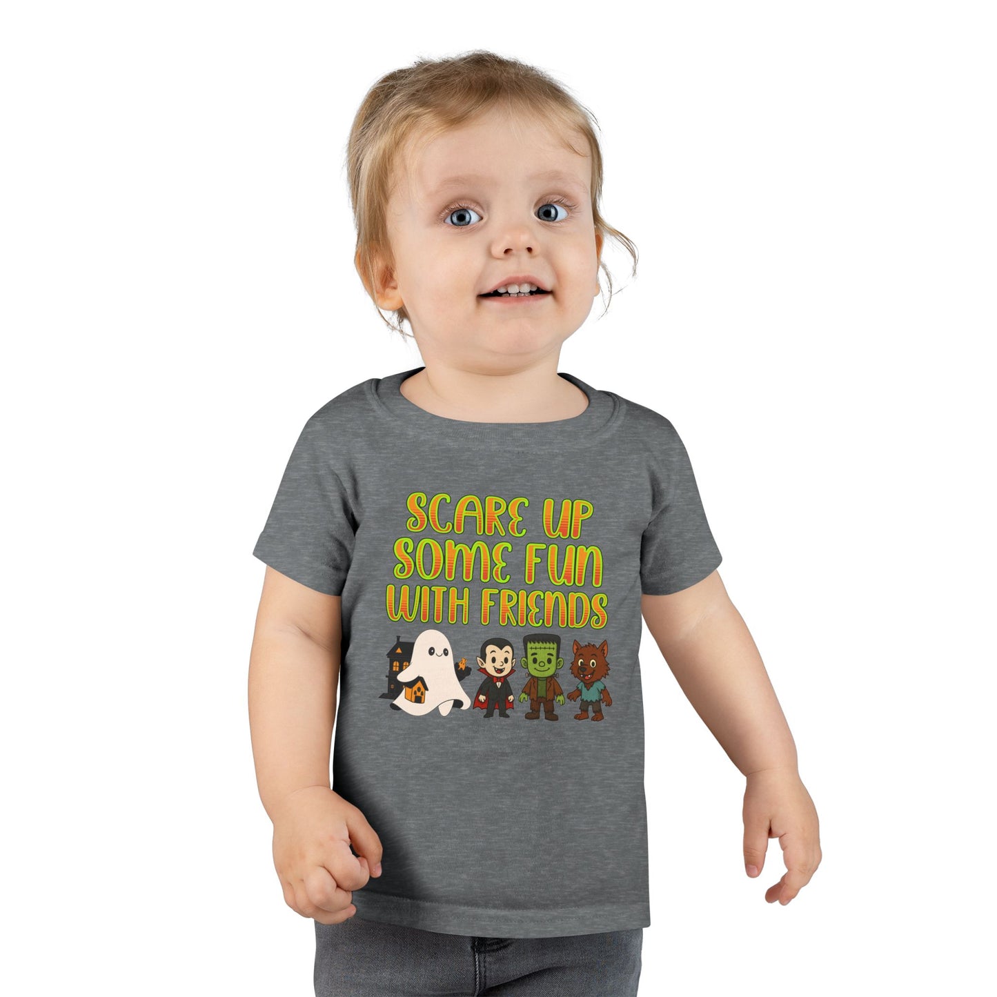 Toddler Halloween T-shirt, Fun Ghost & Monster Design, Kids Costume Shirt, Perfect for Halloween Parties, Spooky Playdates