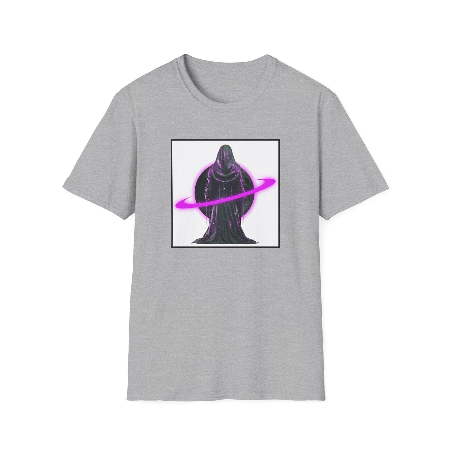 Cosmic Vibe Unisex Softstyle T-Shirt - Celestial Graphic Tee, Space Lover's Gift, Retro Aesthetic Shirt, Festival Wear, Geeky Apparel