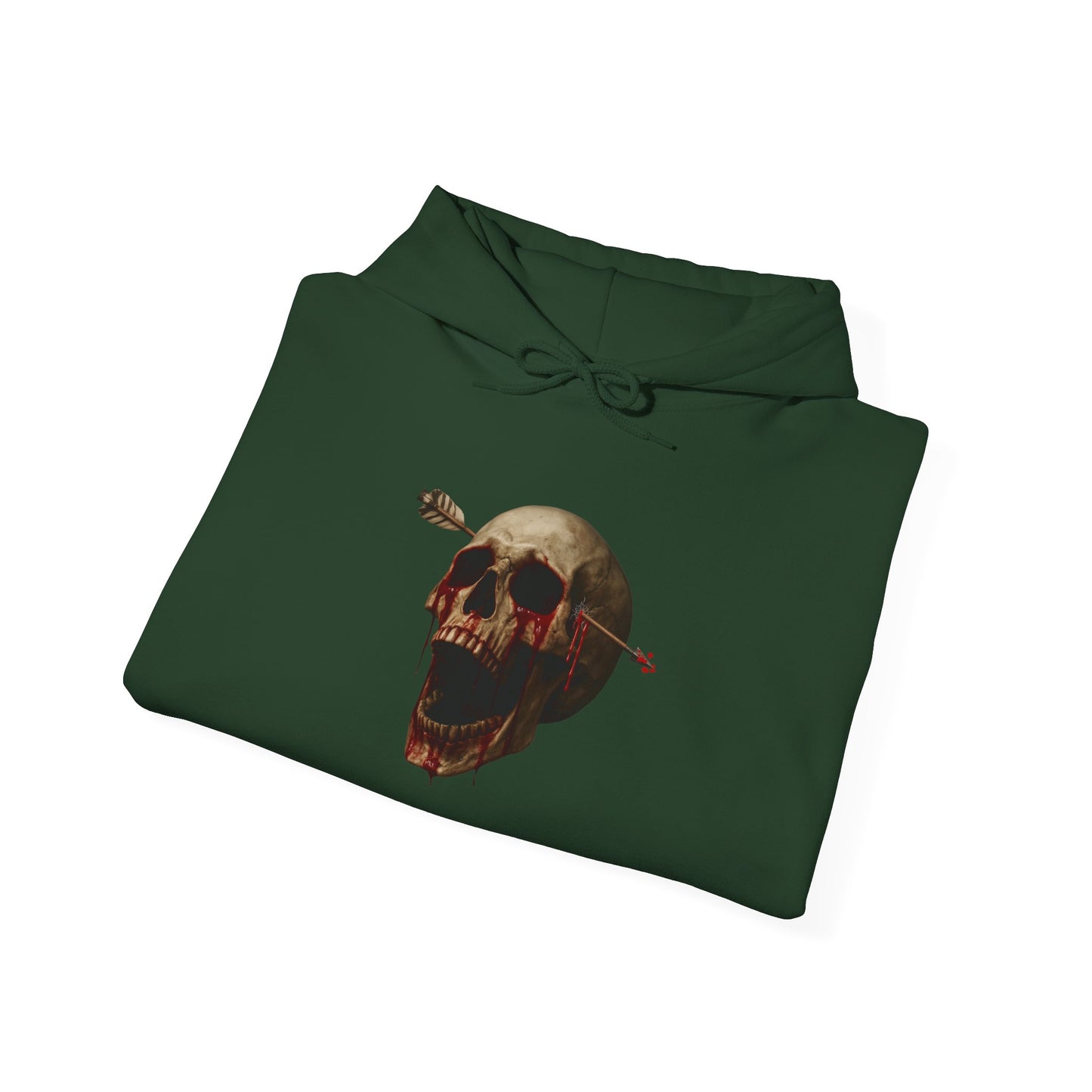 Skull Art Hoodie - Unisex Heavy Blend Sweatshirt, Grunge Style, Streetwear Apparel, Halloween Fashion, Unique Gift Idea