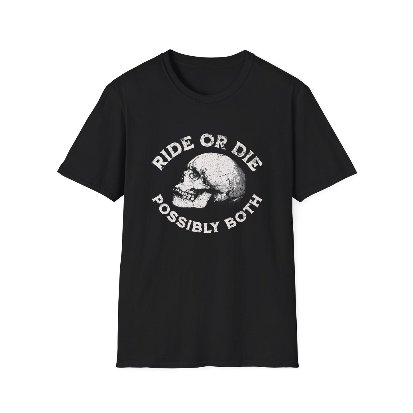 Ride or Die Skull T-Shirt, Unisex Graphic Tee, Edgy Streetwear, Alternative Fashion, Perfect for Bikers & Music Lovers