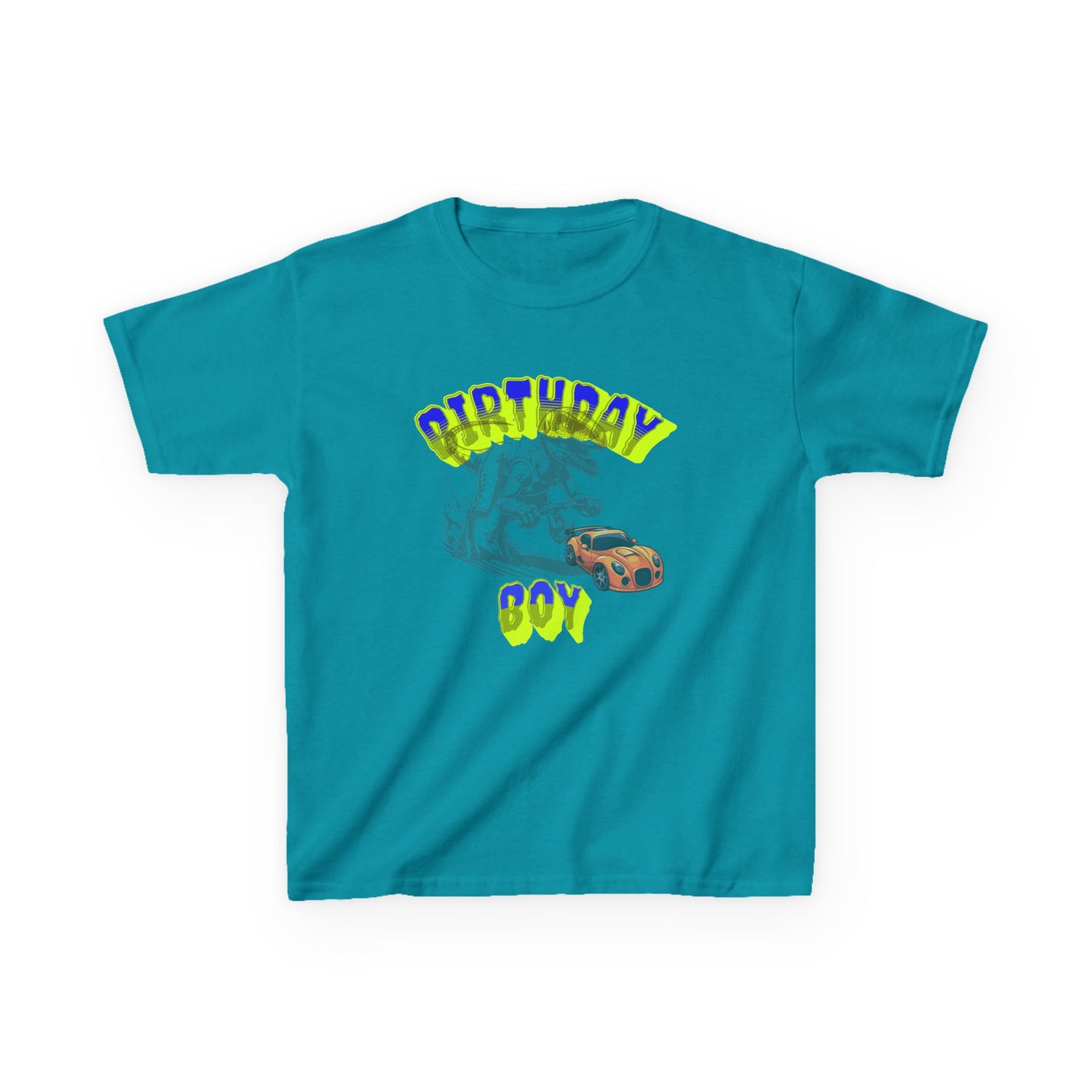 Birthday Boy Kids Tee, Fun Birthday Gift, Cool Graphic Tee, Casual Kids Clothing, Race Car Design Shirt, Dinosaur design