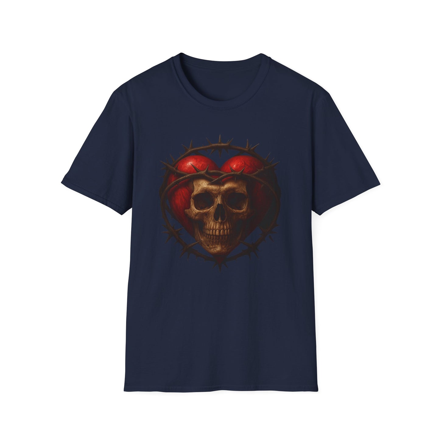 Gothic Heart Skull T-Shirt, Unisex Tee, Alternative Fashion, Edgy Gift, Halloween Outfit, Casual Streetwear