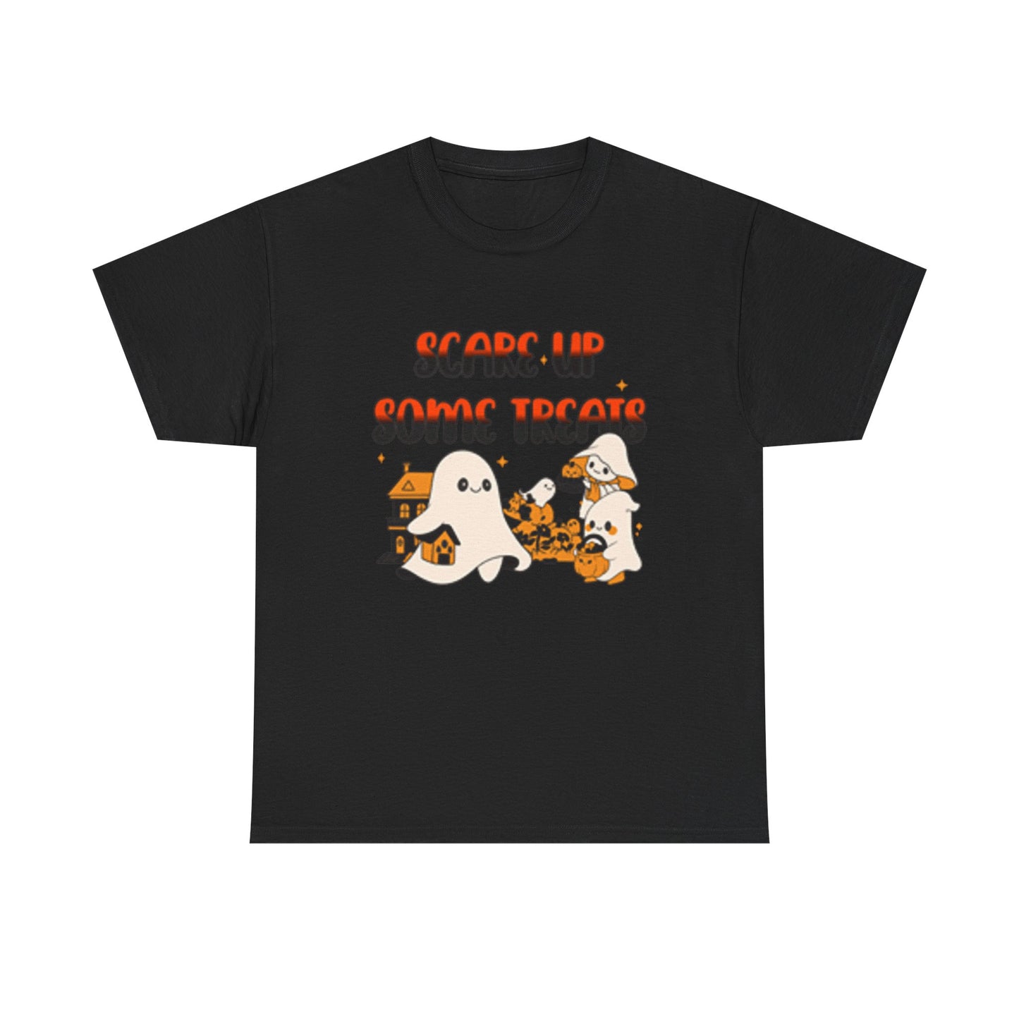 Halloween Ghost Treats Tee, Spooky Festive Shirt, Unisex Cotton T-Shirt, Fall Apparel, Trick or Treat Shirt